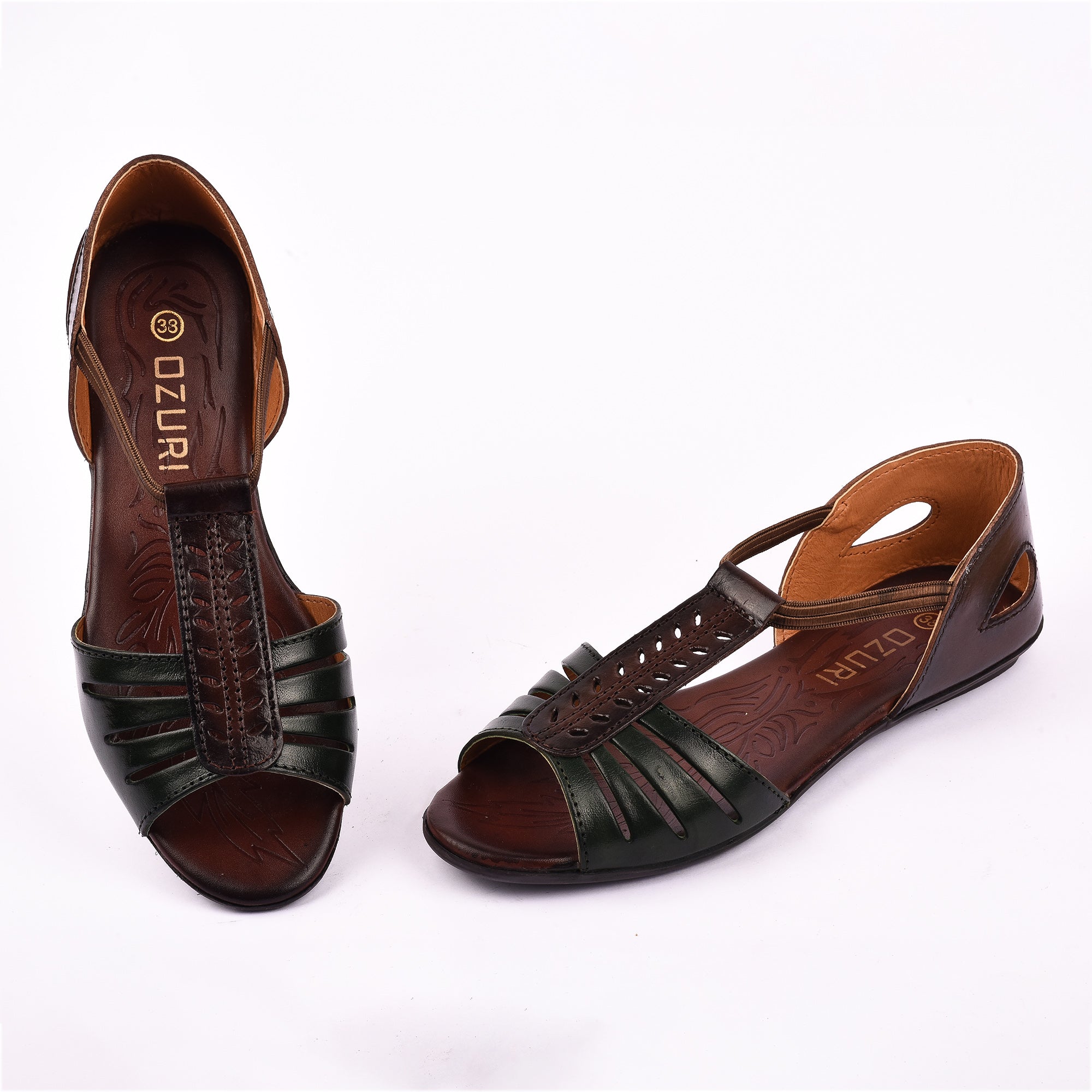 Ozuri Women’s Comfort Leatherette Flat Sandals