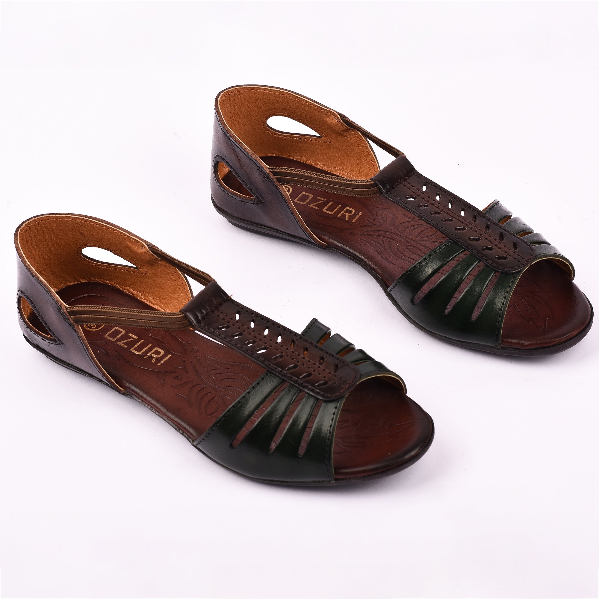 Ozuri Women’s Comfort Leatherette Flat Sandals