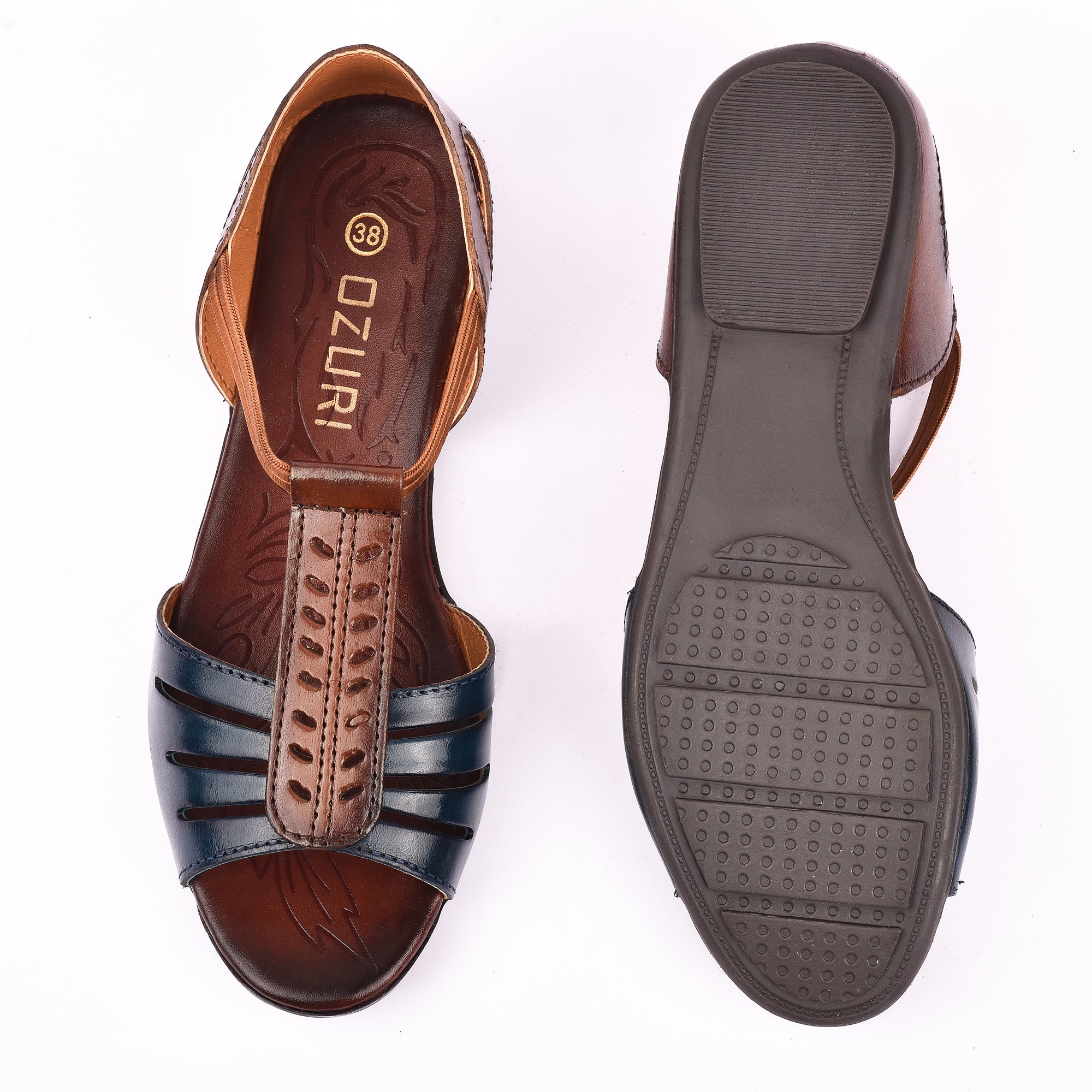 Ozuri Women’s Comfort Leatherette Flat Sandals