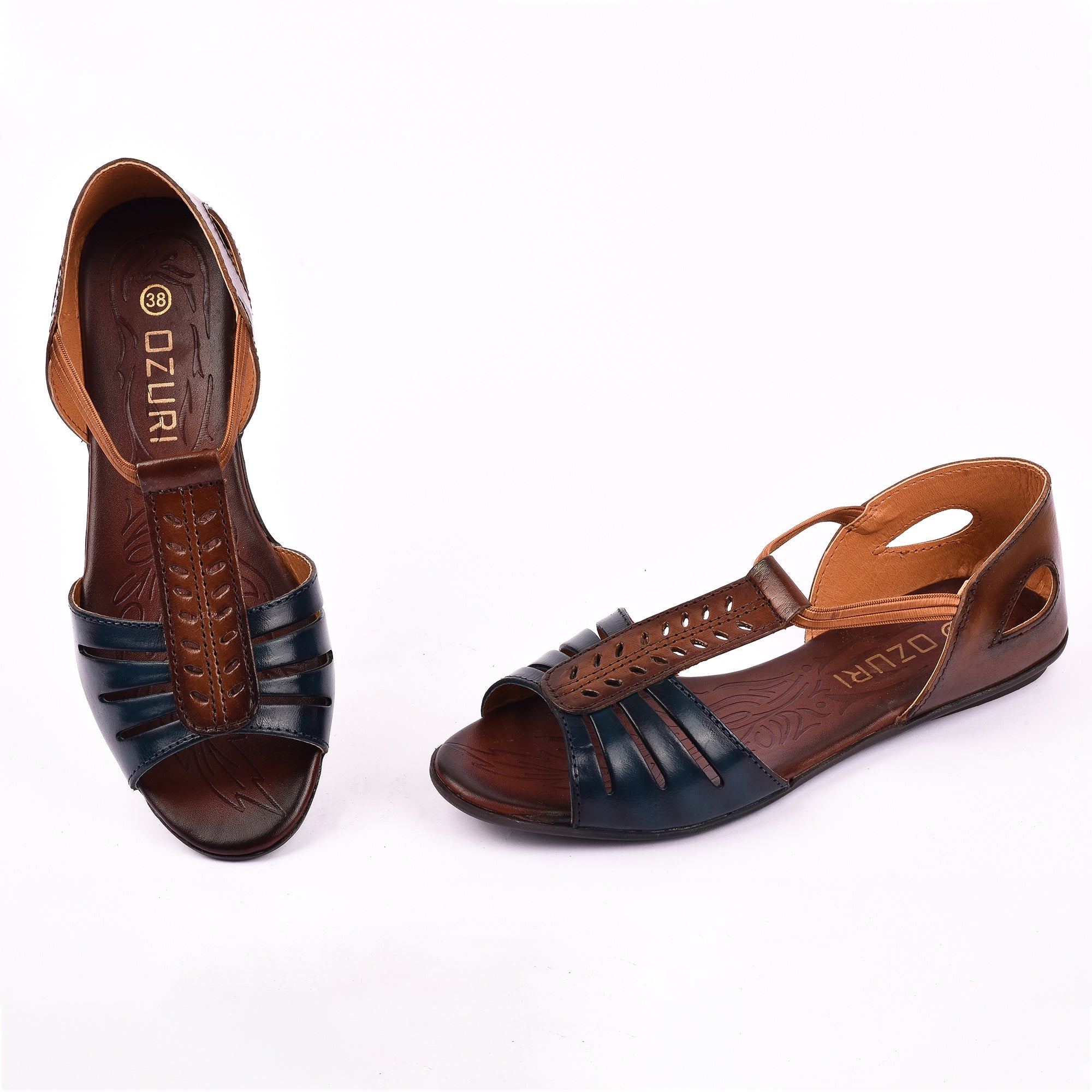 Ozuri Women’s Comfort Leatherette Flat Sandals