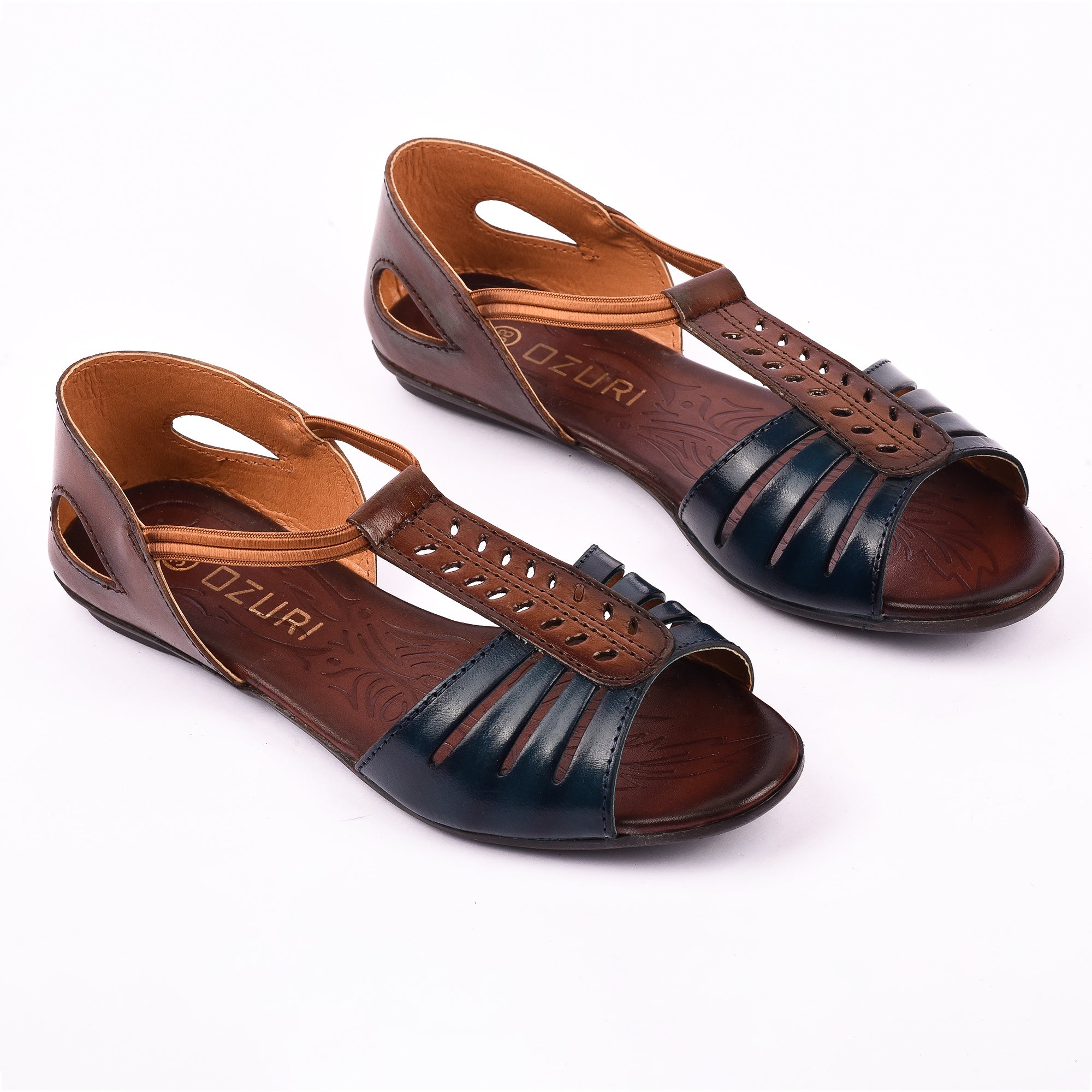 Ozuri Women’s Comfort Leatherette Flat Sandals