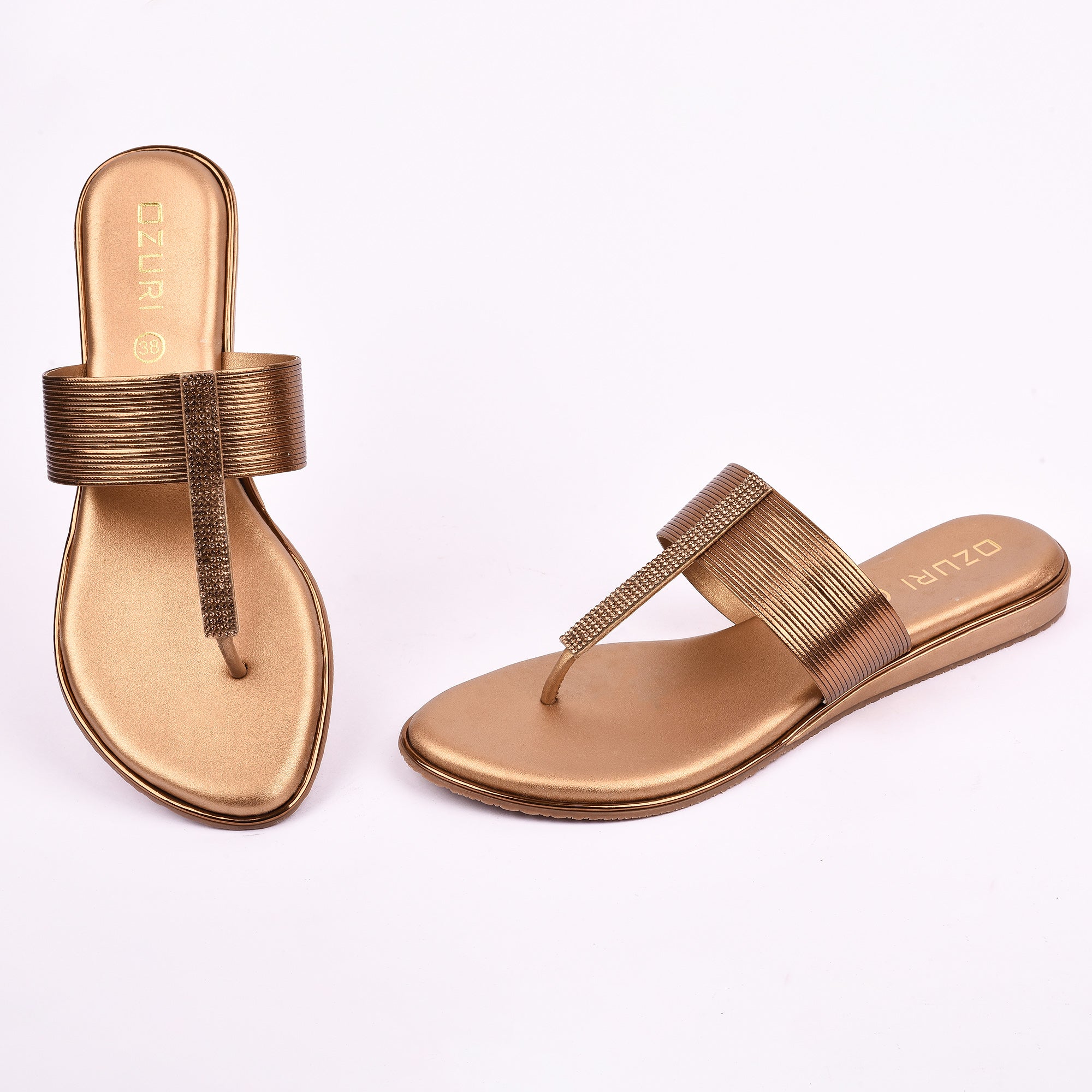 Elegant Slip-On Toe Ring Sandals with Textured Strap