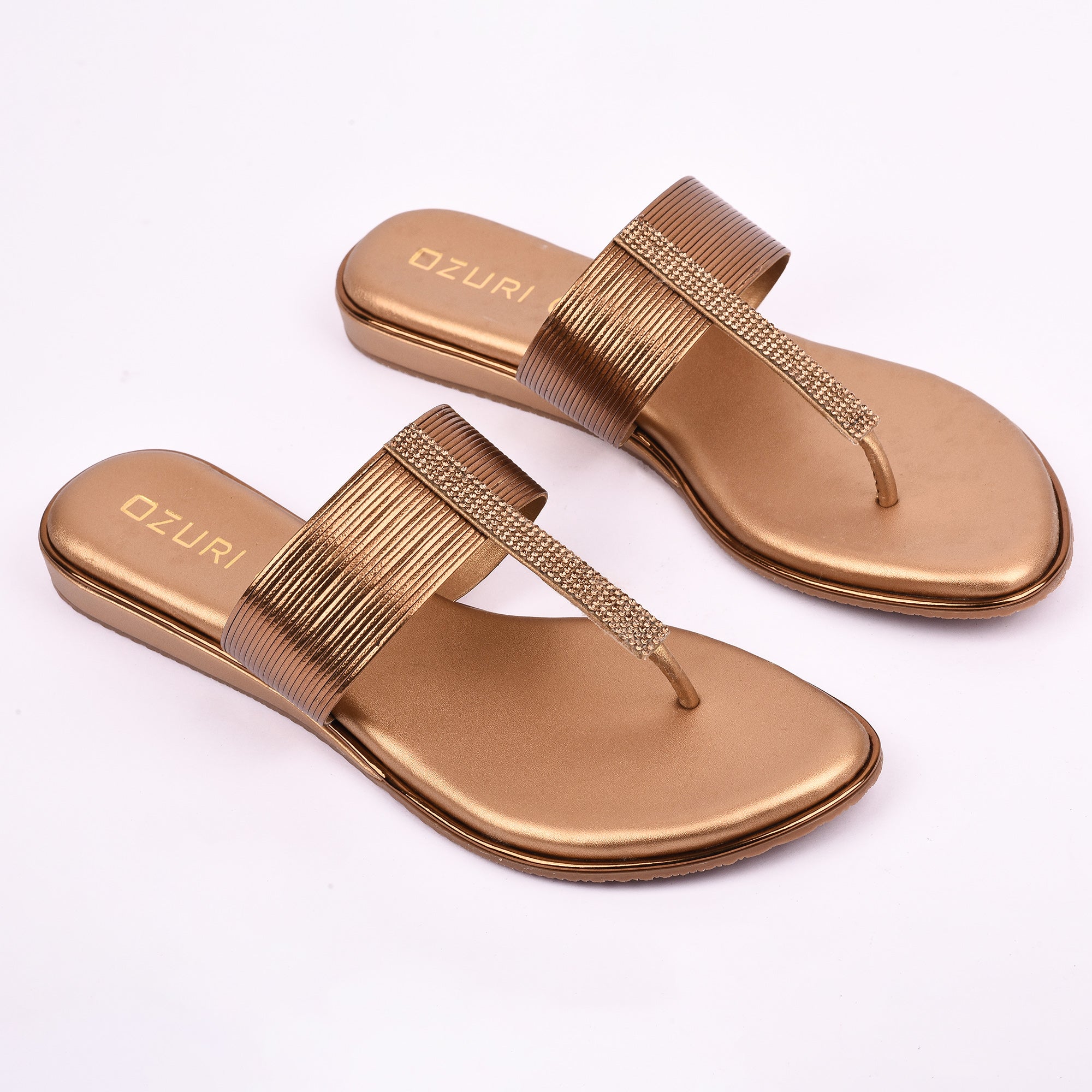 Elegant Slip-On Toe Ring Sandals with Textured Strap