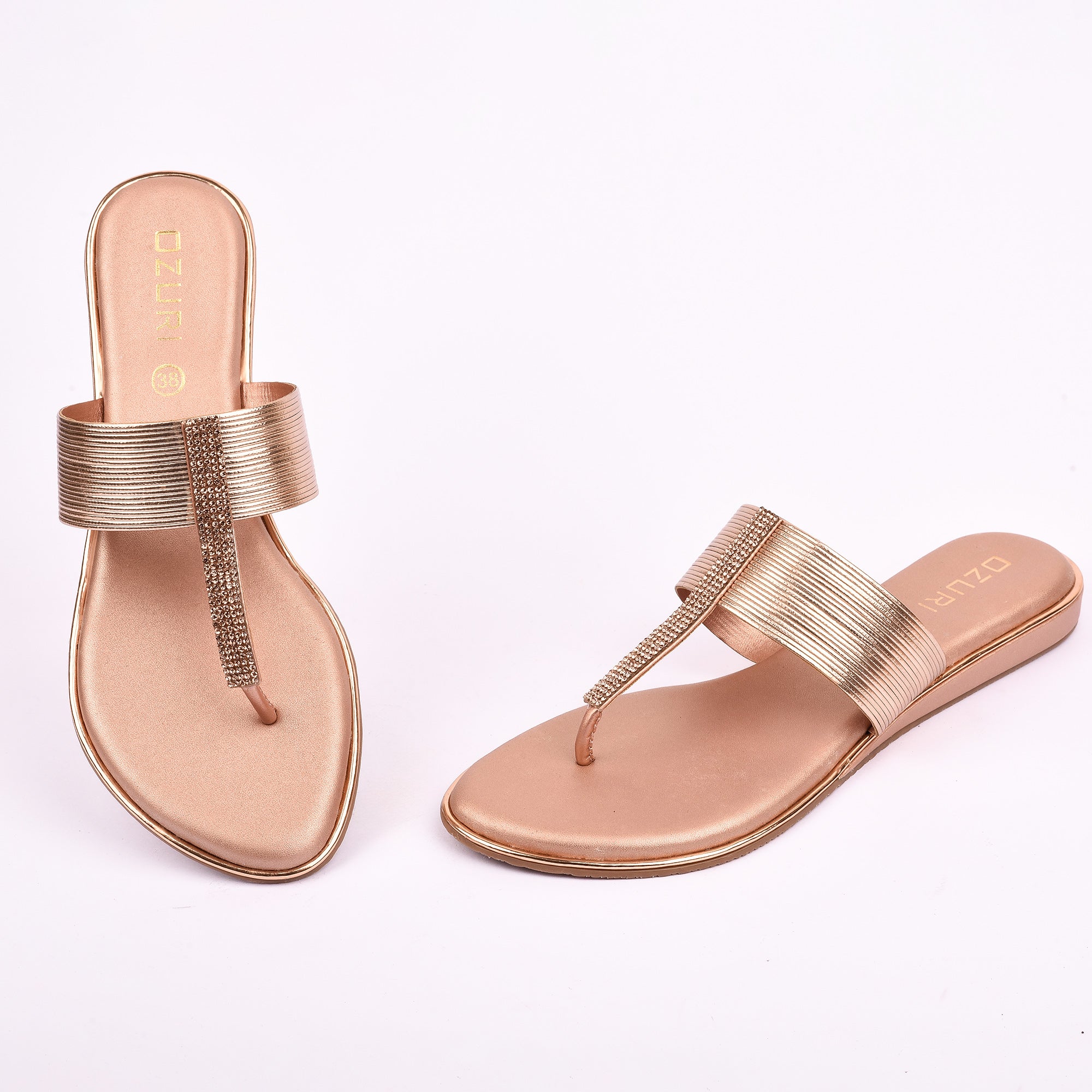 Elegant Slip-On Toe Ring Sandals with Textured Strap