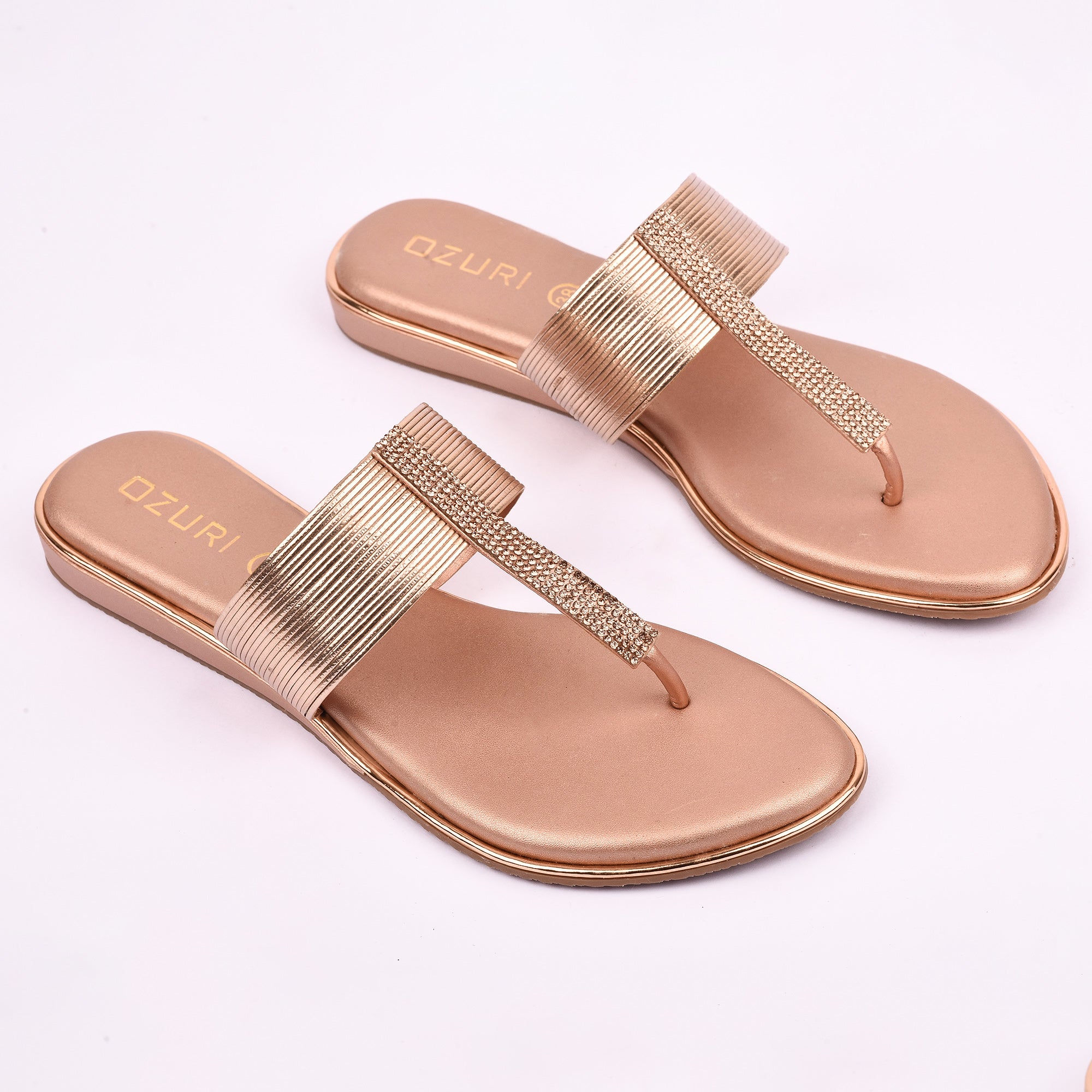 Elegant Slip-On Toe Ring Sandals with Textured Strap