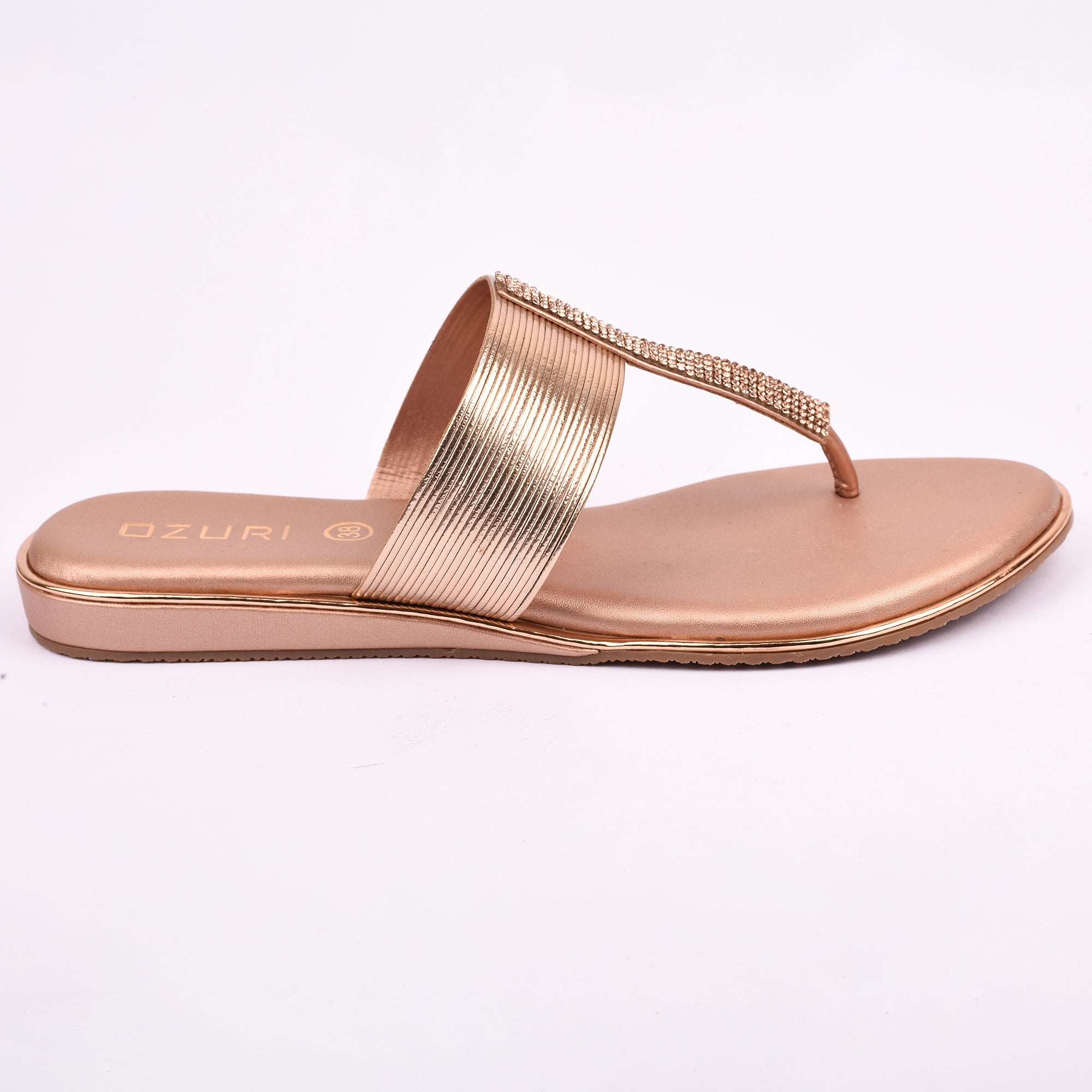 Elegant Slip-On Toe Ring Sandals with Textured Strap