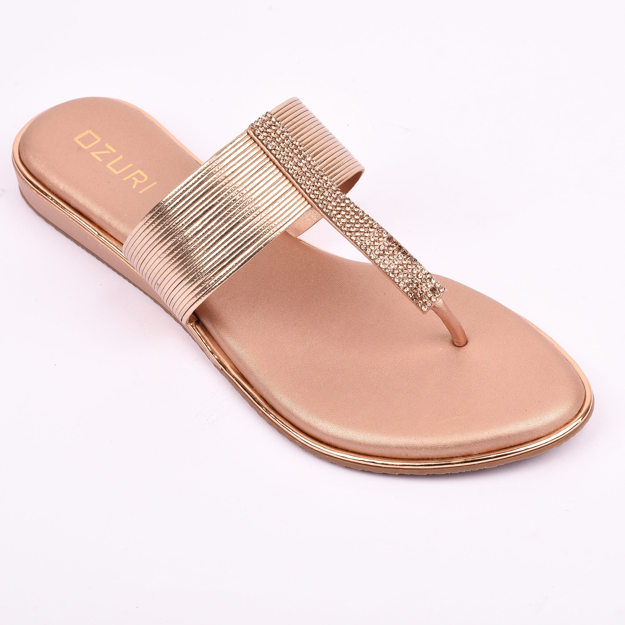 Elegant Slip-On Toe Ring Sandals with Textured Strap