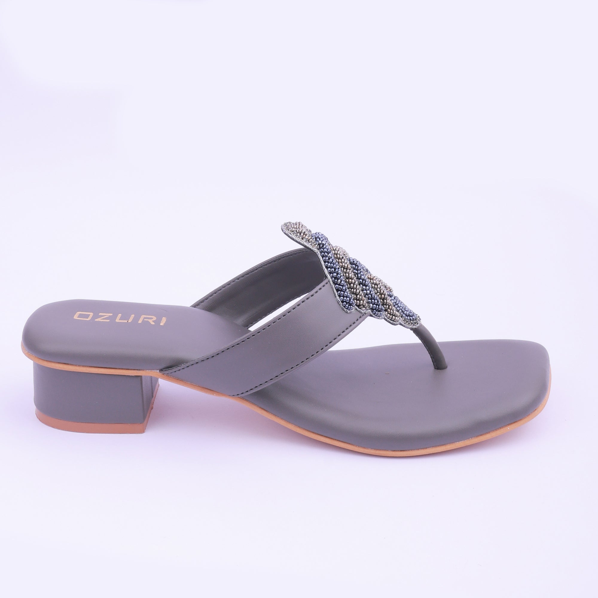 Embellished Toe Ring Block Heel Sandals for Women