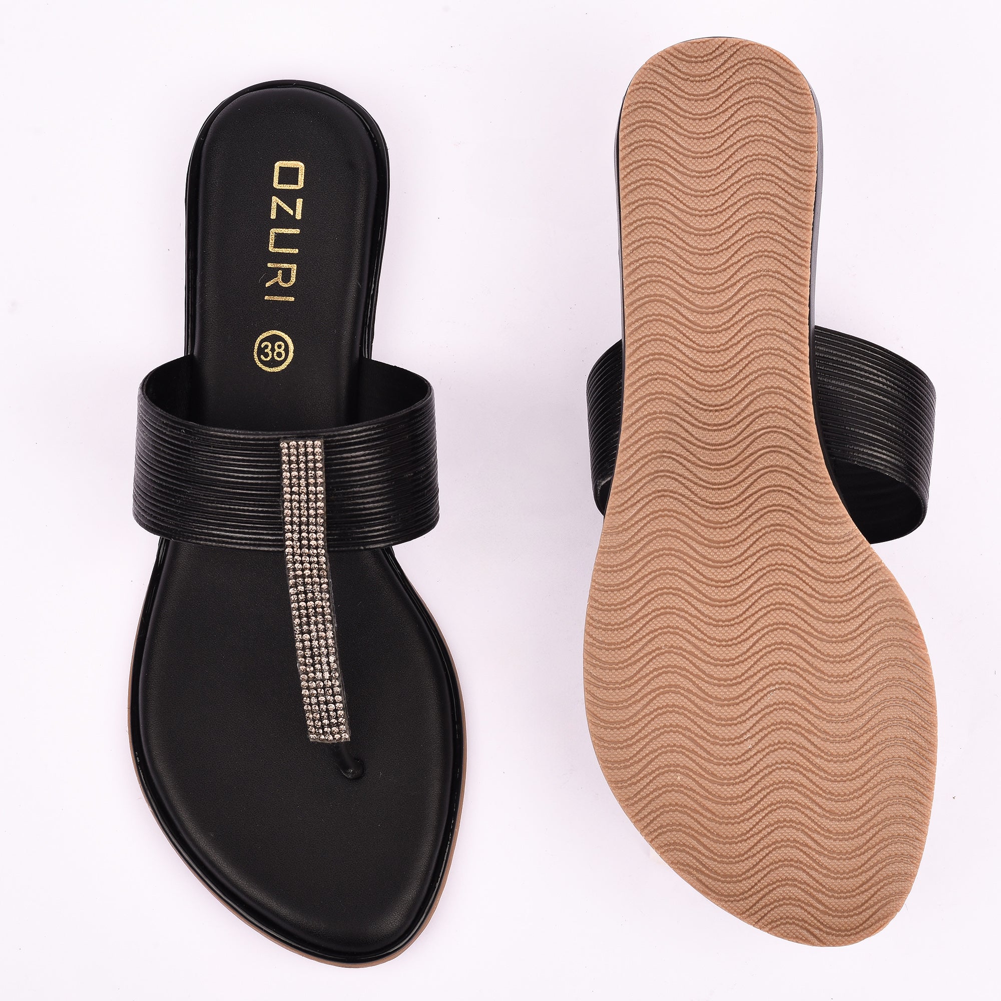 Elegant Slip-On Toe Ring Sandals with Textured Strap
