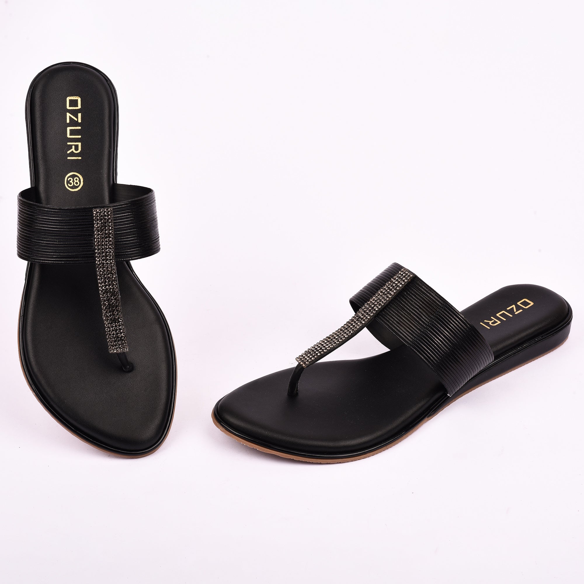 Elegant Slip-On Toe Ring Sandals with Textured Strap
