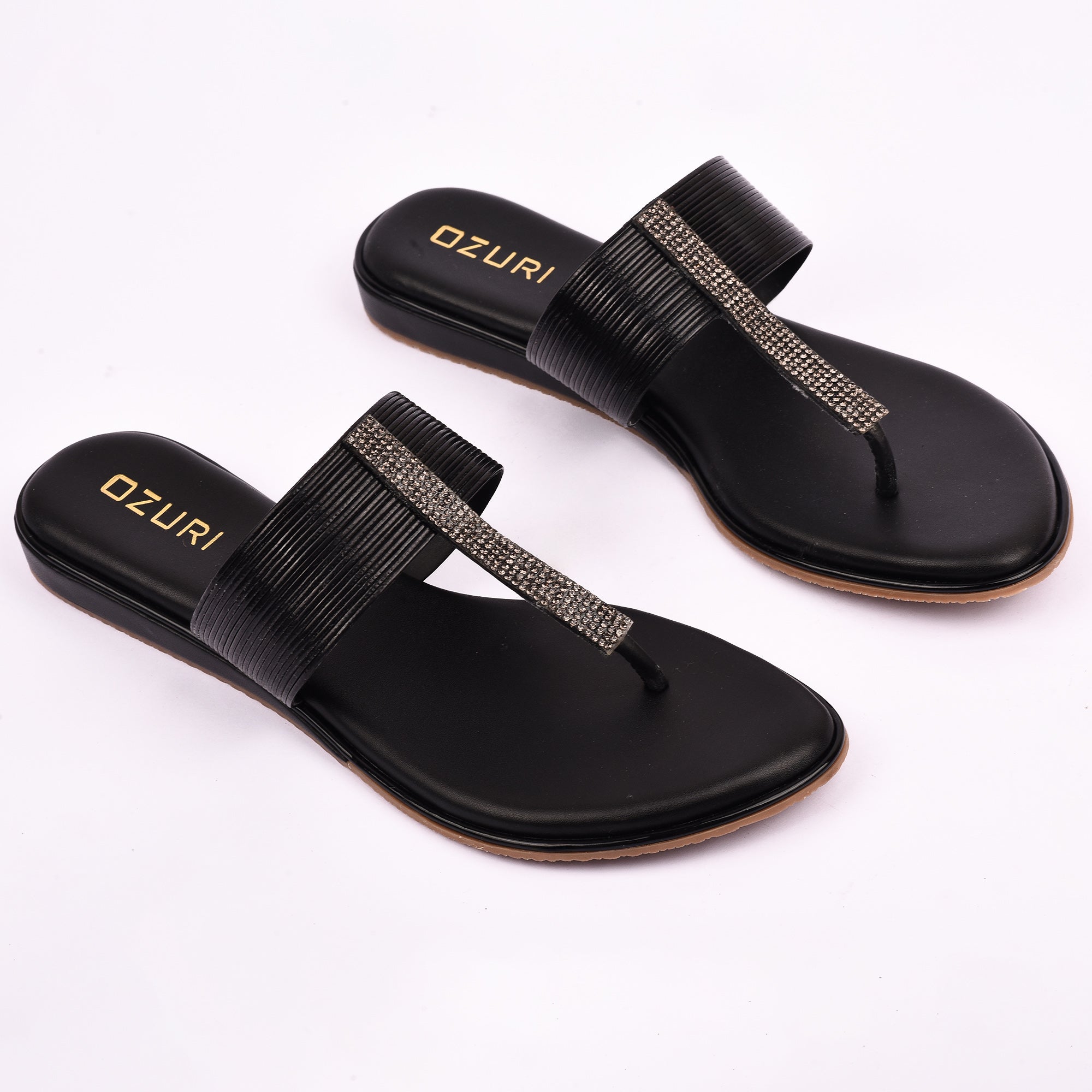 Elegant Slip-On Toe Ring Sandals with Textured Strap