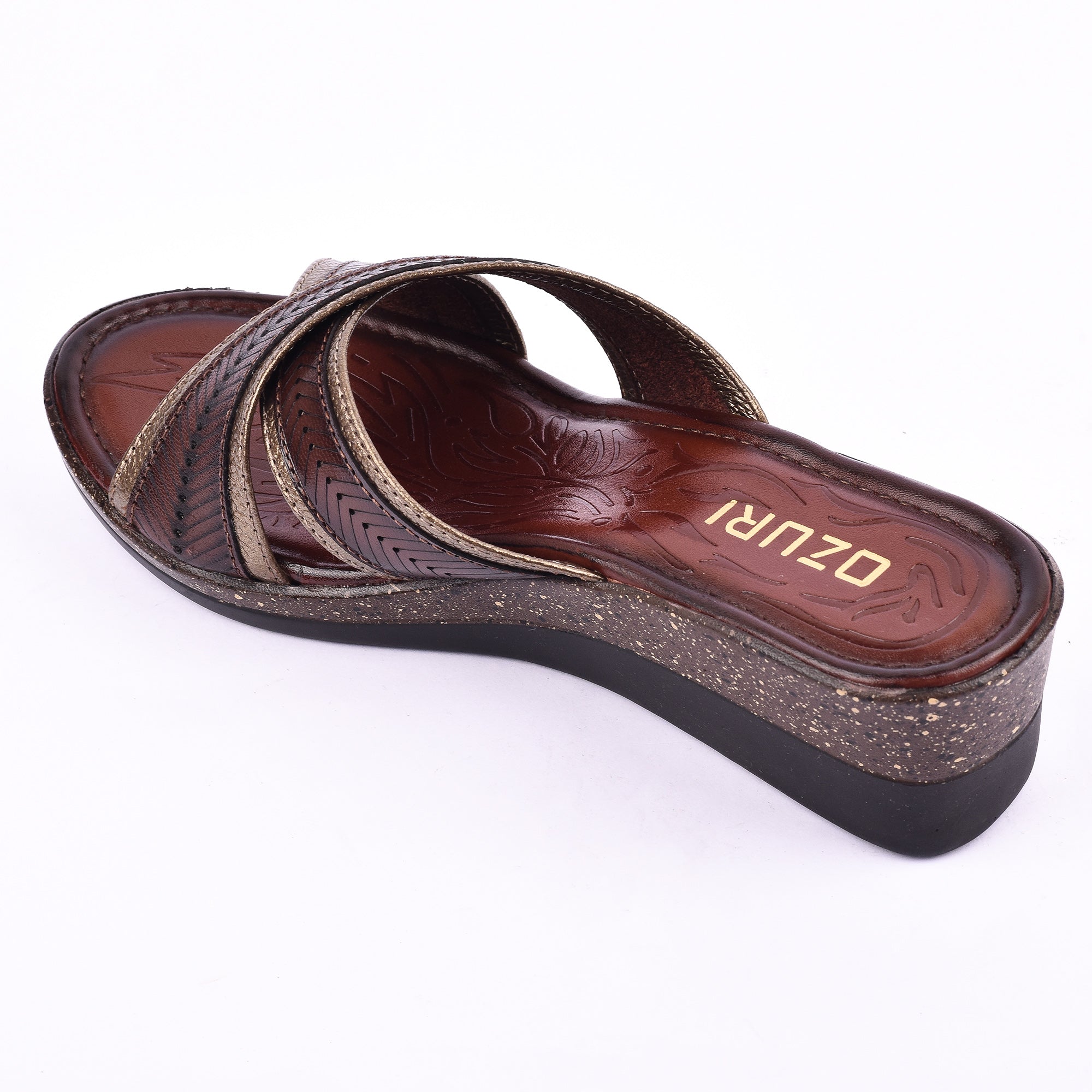 Ozuri Women’s Cross Strap Wedge Slip-On Sandals