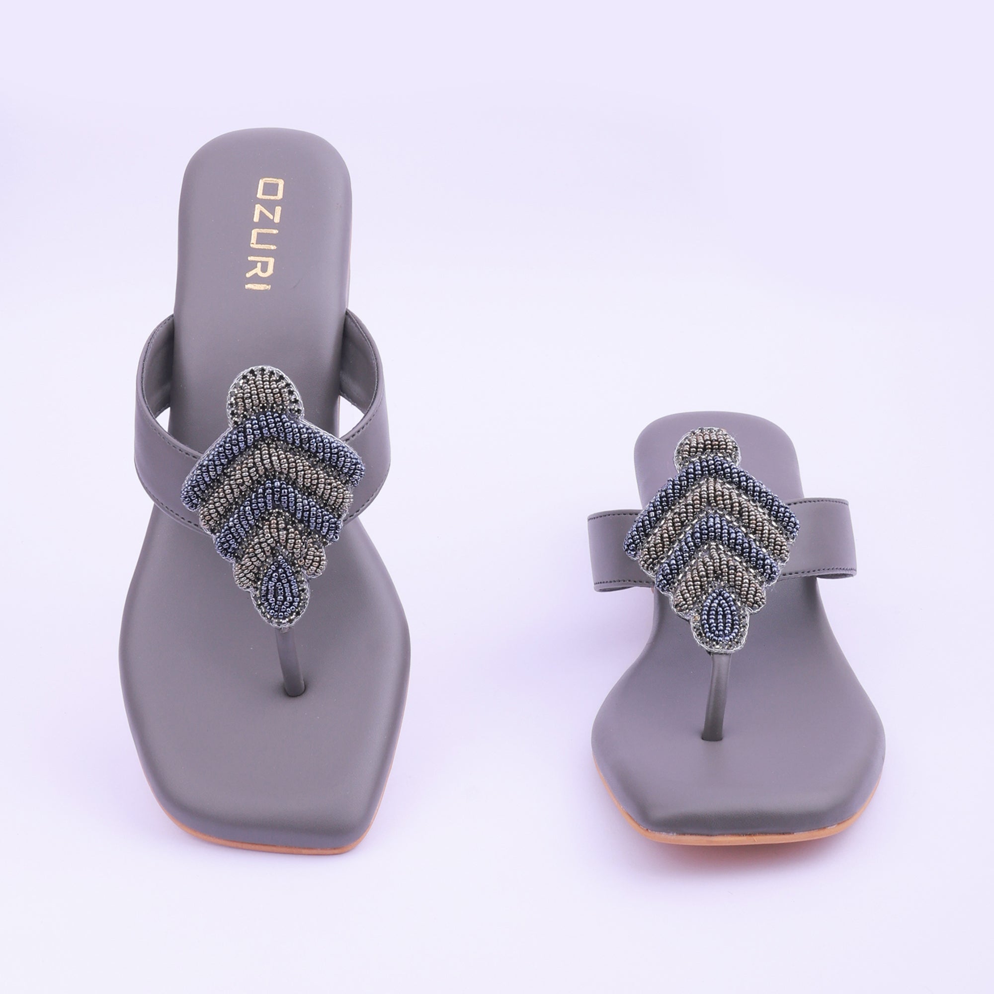 Embellished Toe Ring Block Heel Sandals for Women