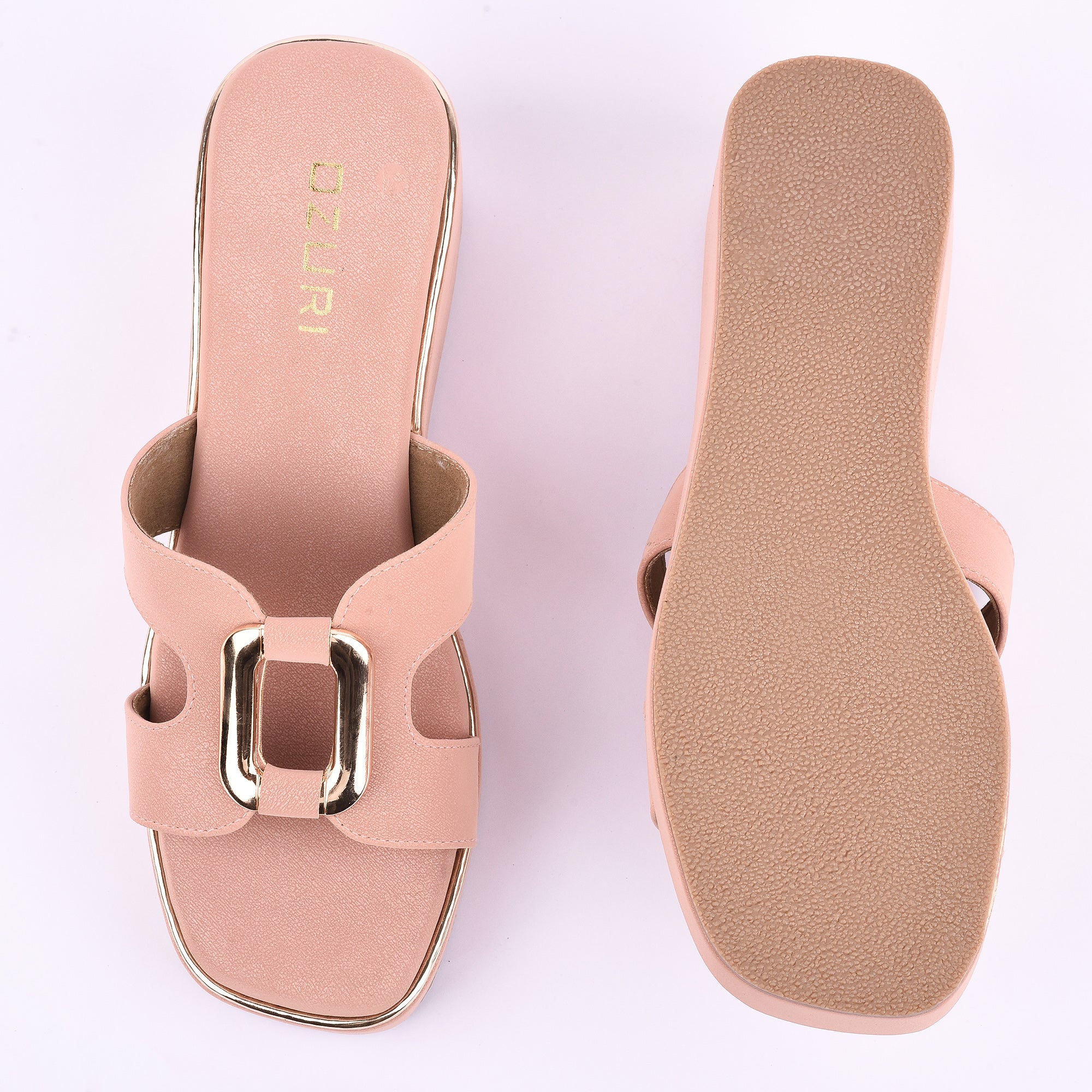 Ozuri Stylish Platform Wedge Heels with Metallic Buckle