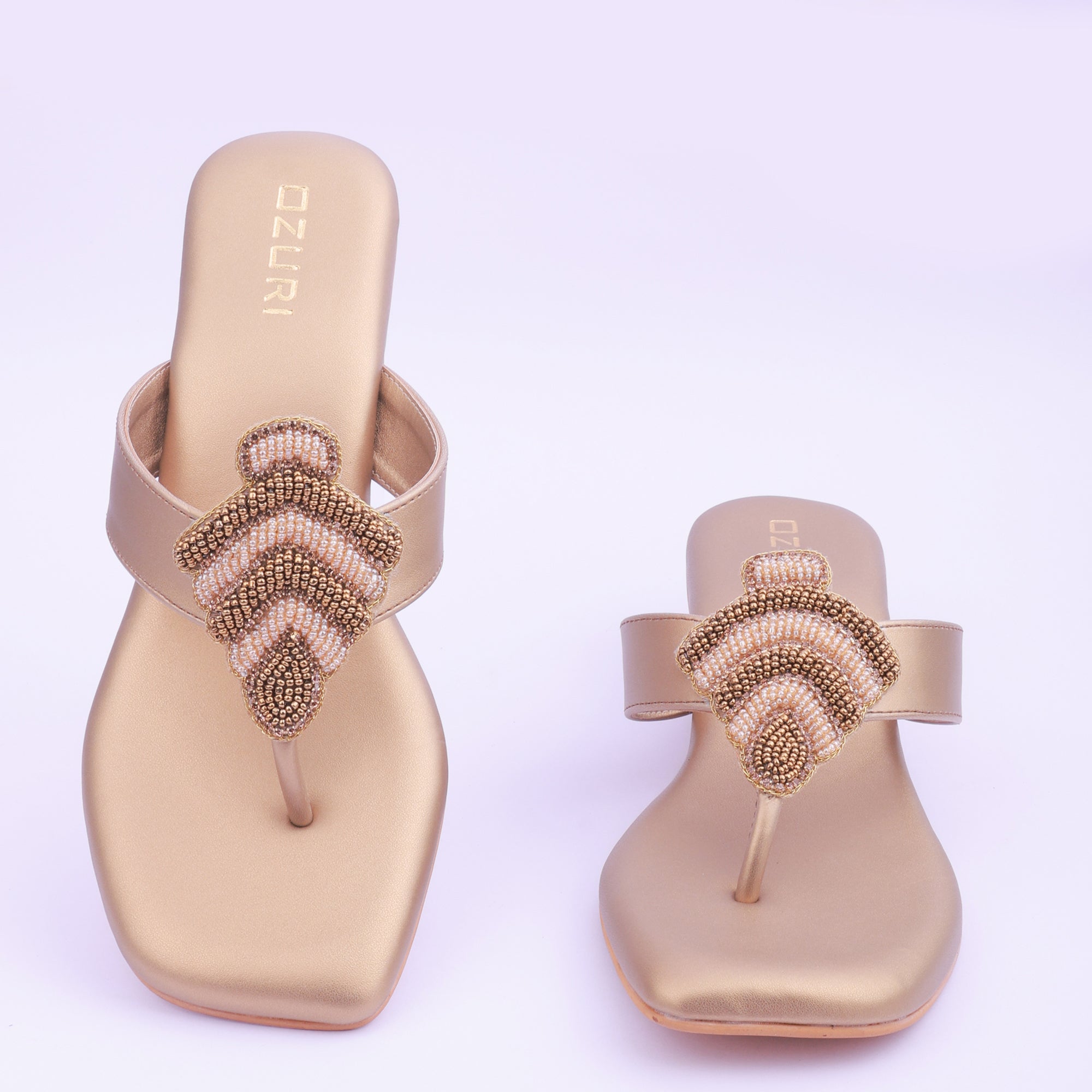 Embellished Toe Ring Block Heel Sandals for Women