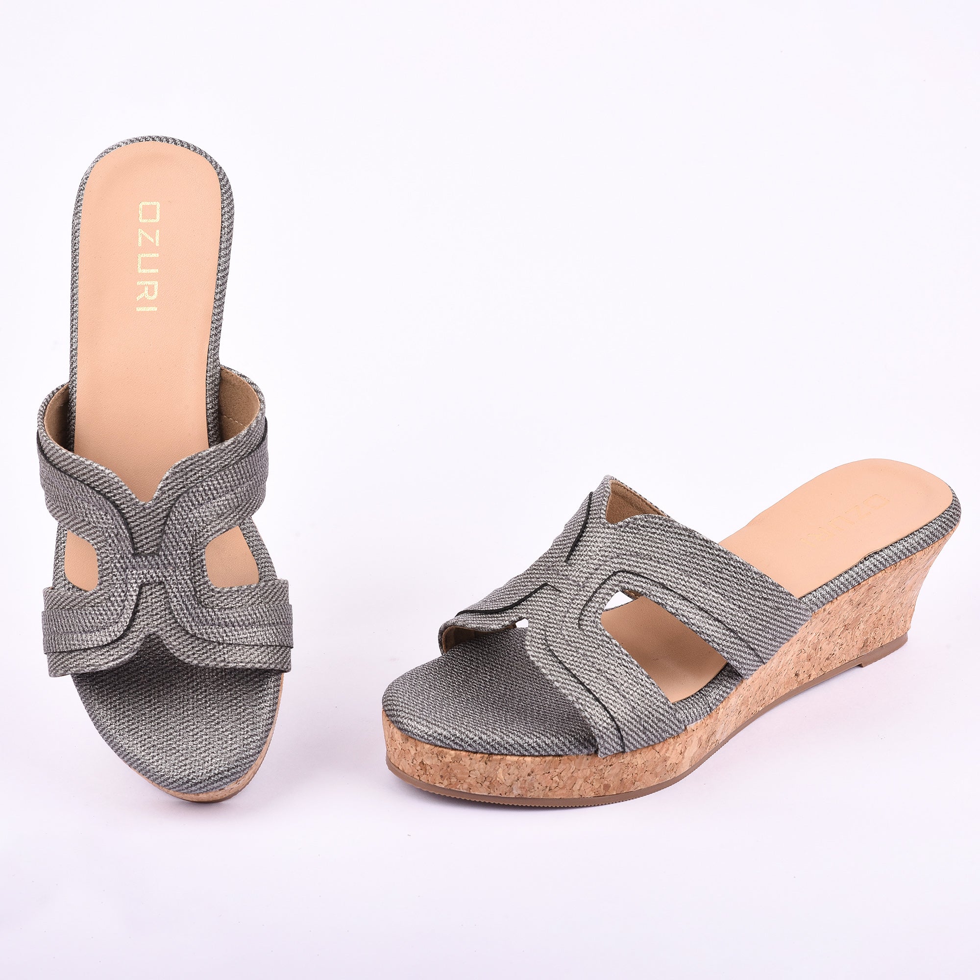 Ozuri Textured Slip-On Wedge Heels