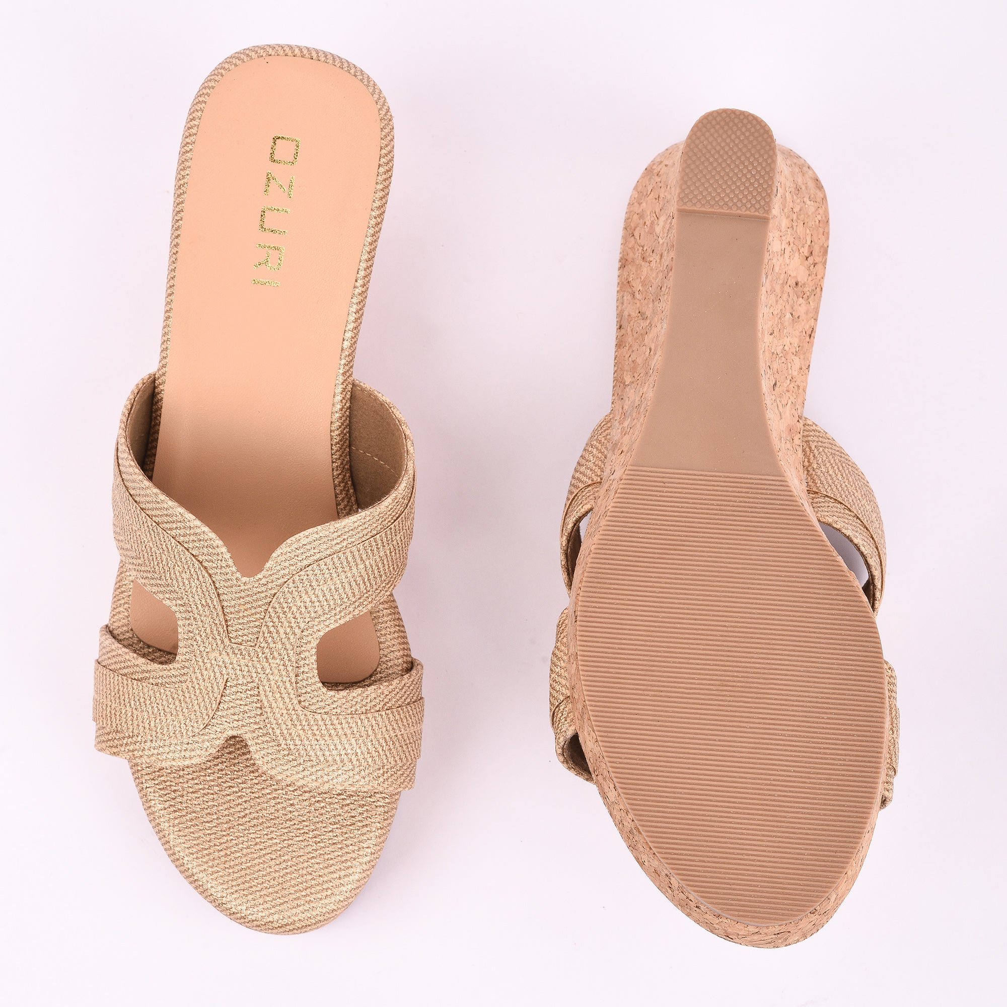 Ozuri Textured Slip-On Wedge Heels