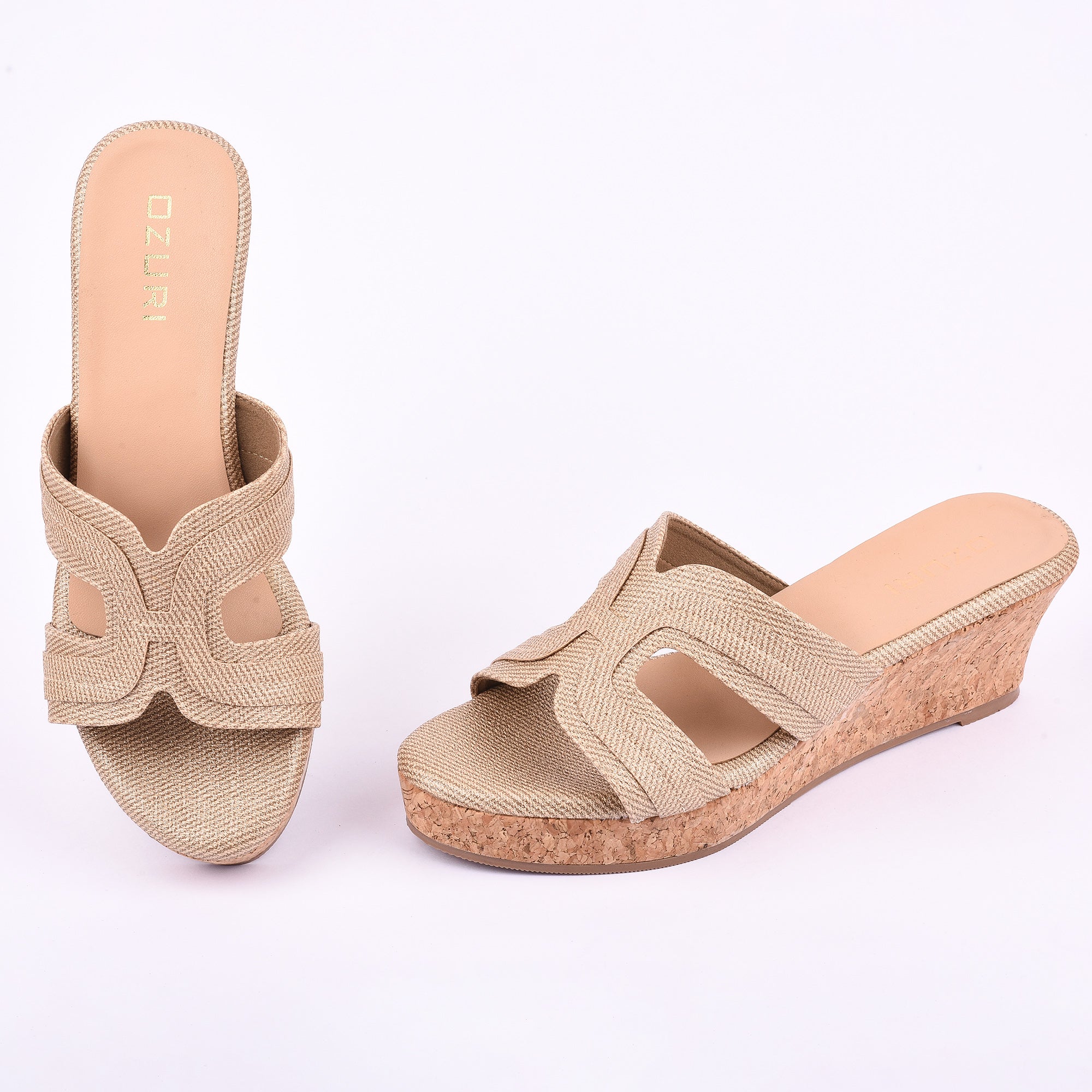 Ozuri Textured Slip-On Wedge Heels