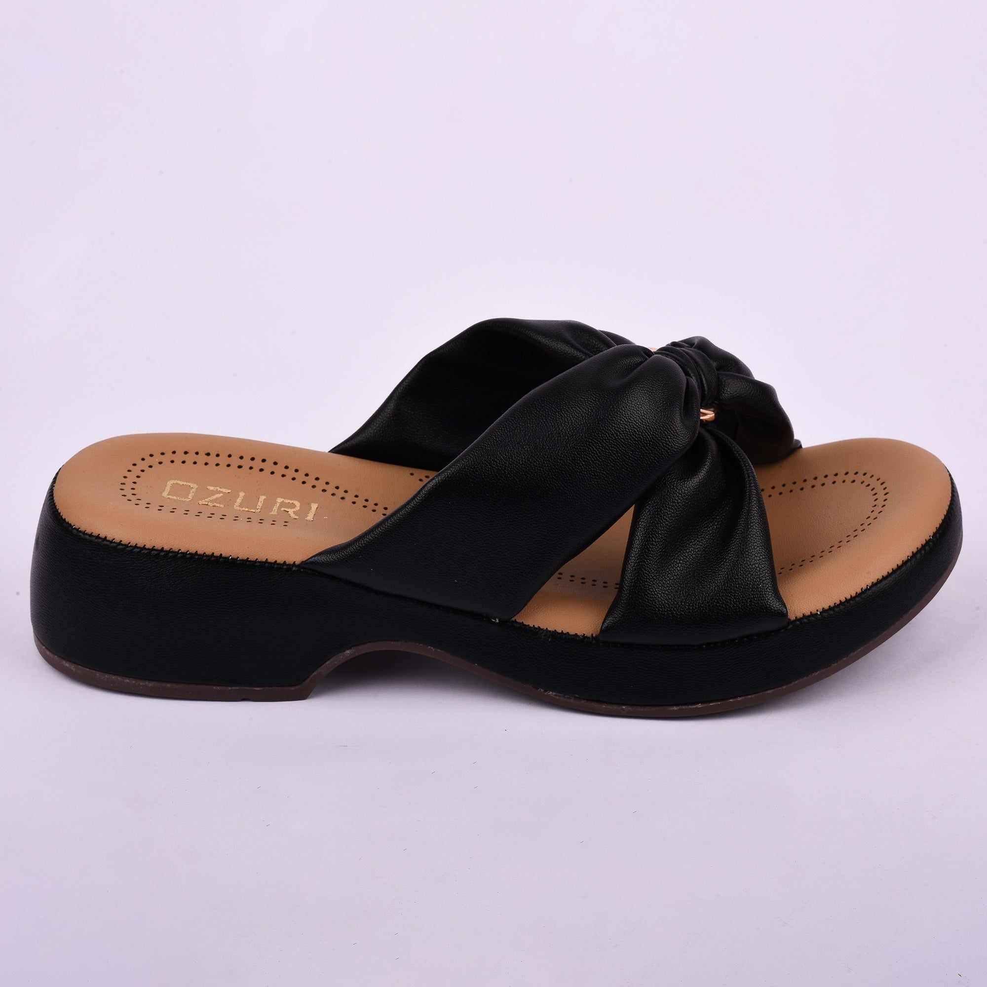 Ozuri Women’s Beige Bow Slip-On Wedges – Stylish & Comfortable Daily Wear