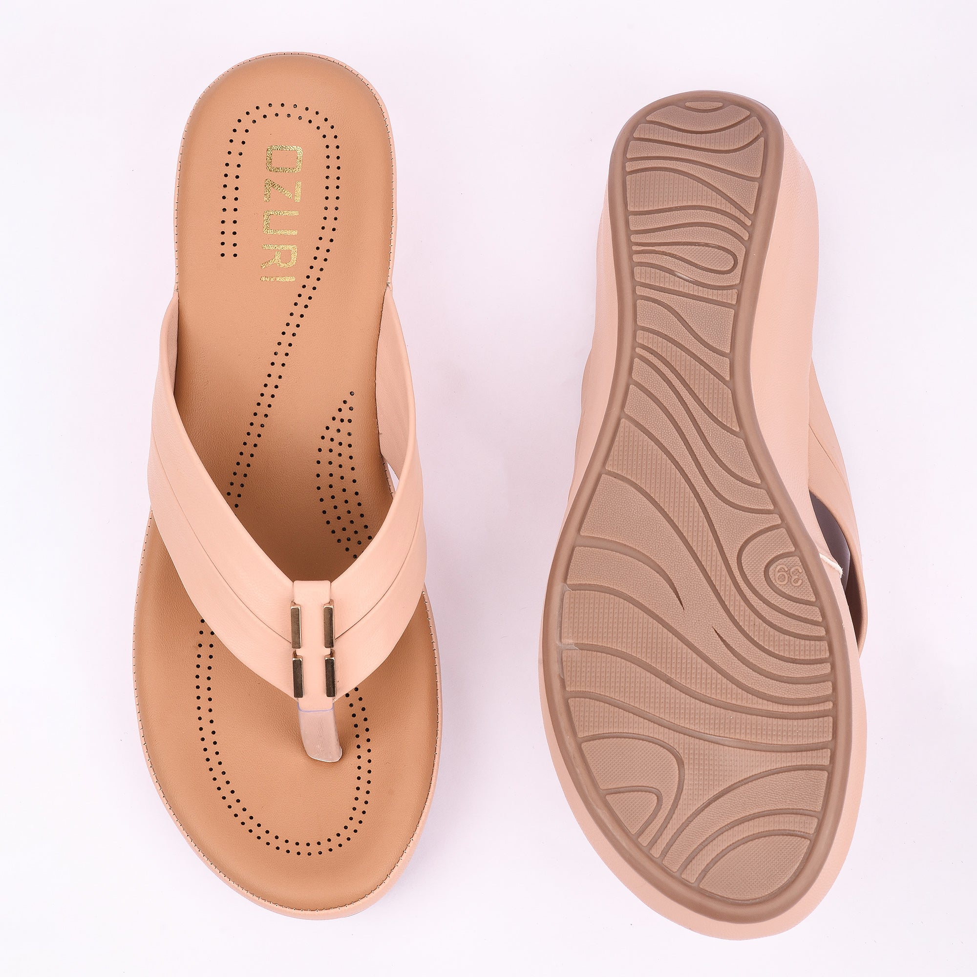 Ozuri Women’s Black Comfort Toe-Ring Flats – Stylish Daily Wear Sandals