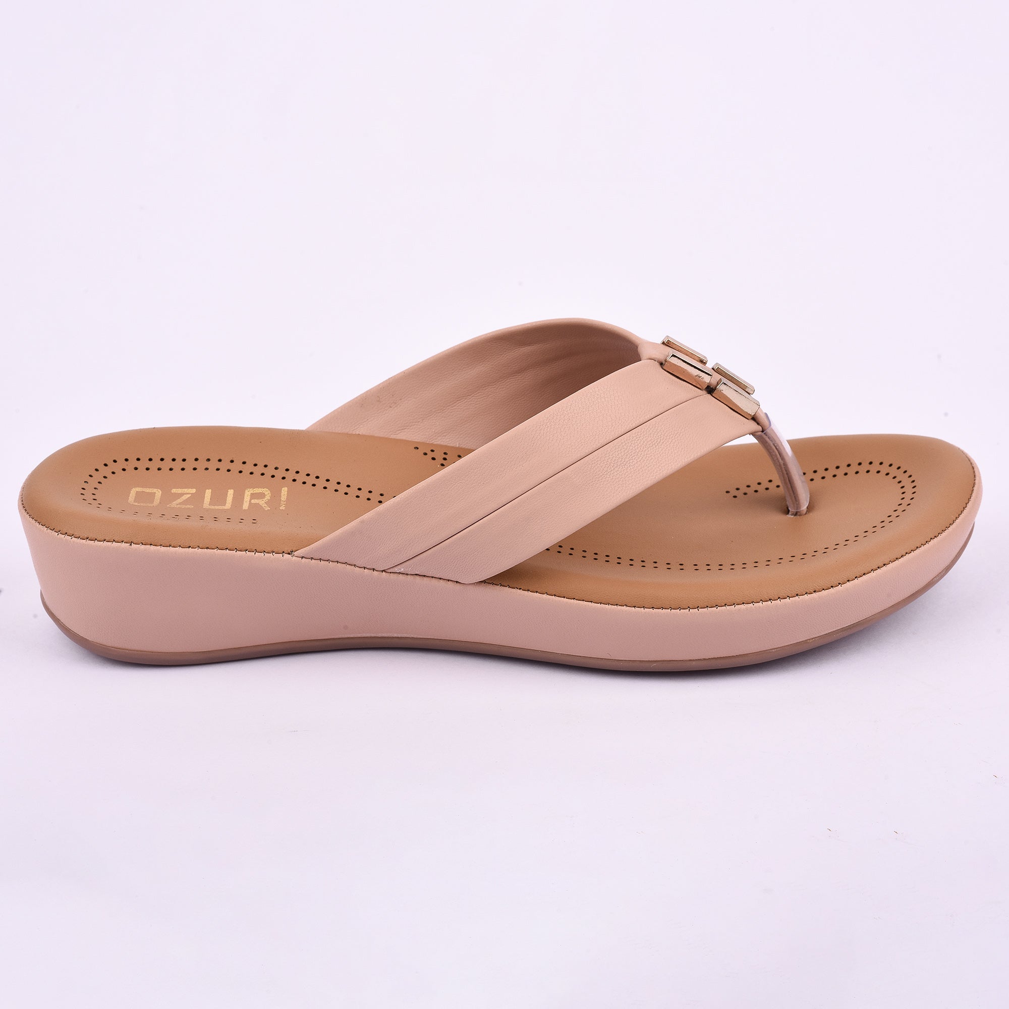 Ozuri Women’s Black Comfort Toe-Ring Flats – Stylish Daily Wear Sandals