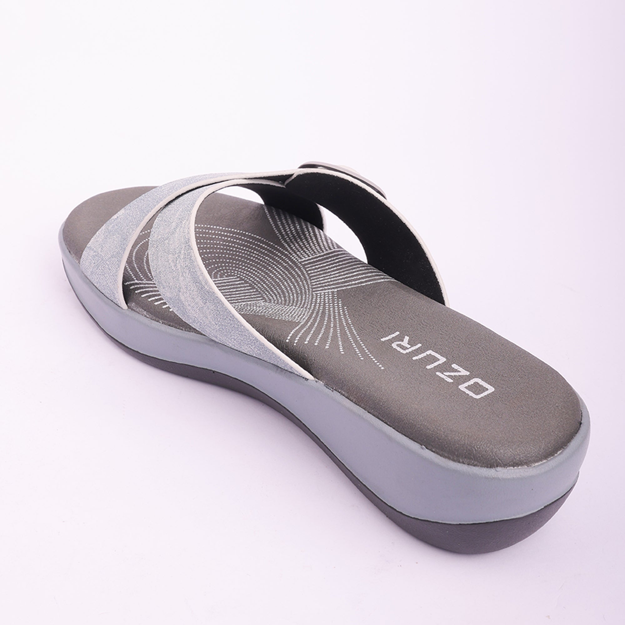 Comfort Fit Cross-Strap Wedge Sliders for Women