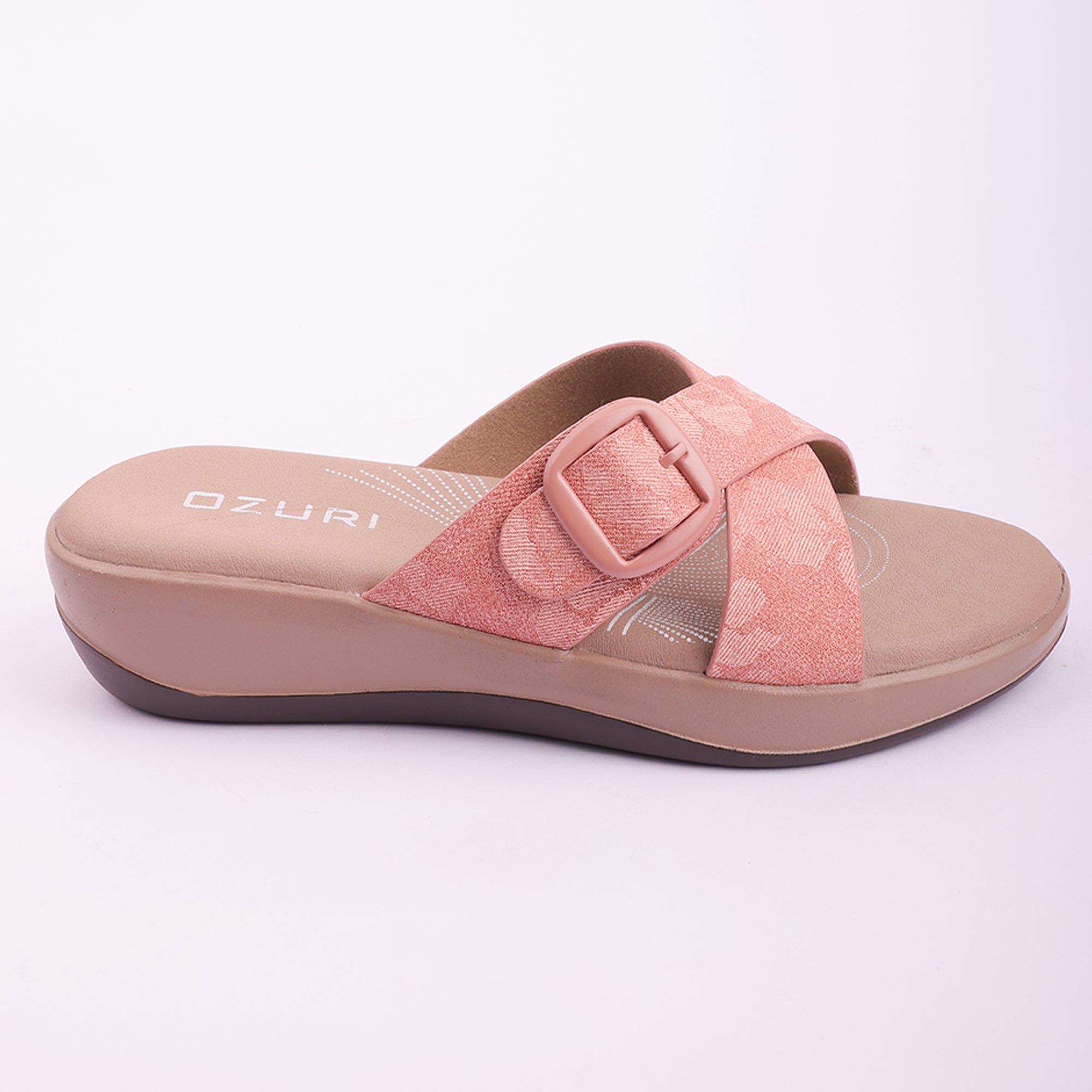 Comfort Fit Cross-Strap Wedge Sliders for Women
