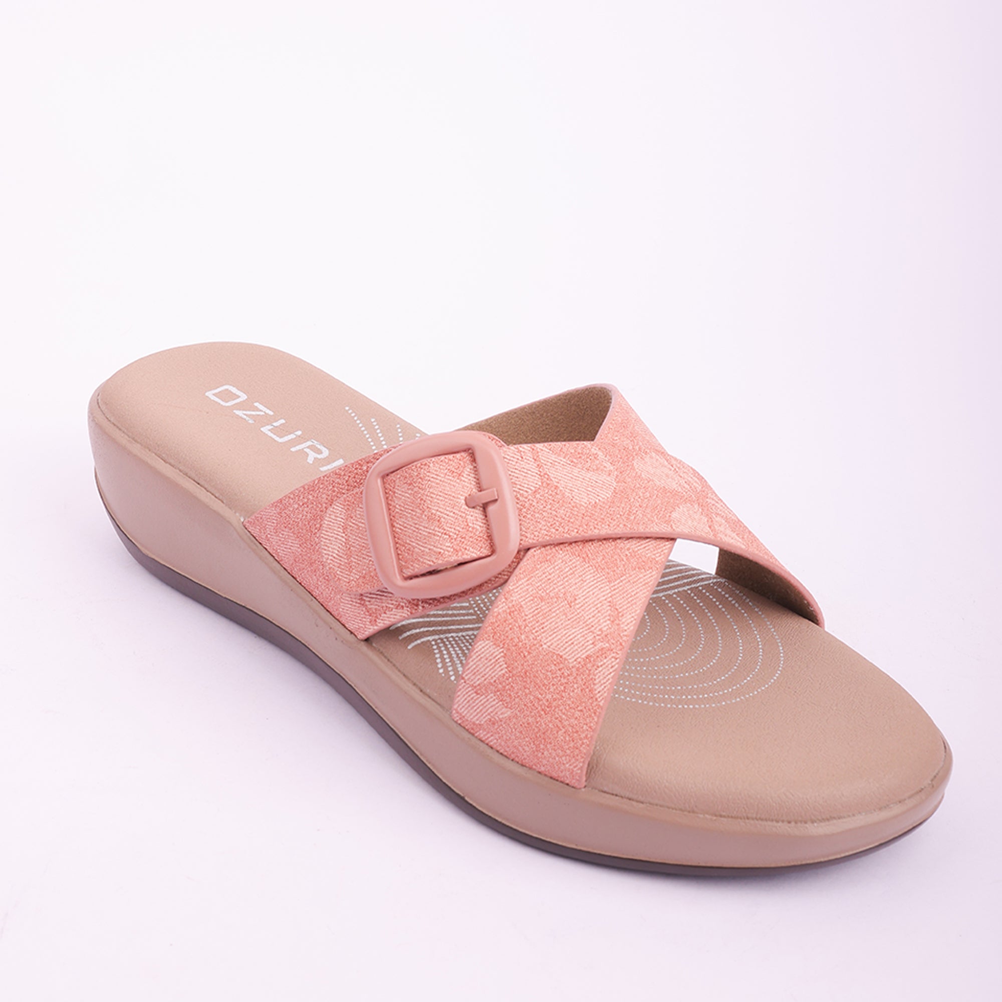 Comfort Fit Cross-Strap Wedge Sliders for Women