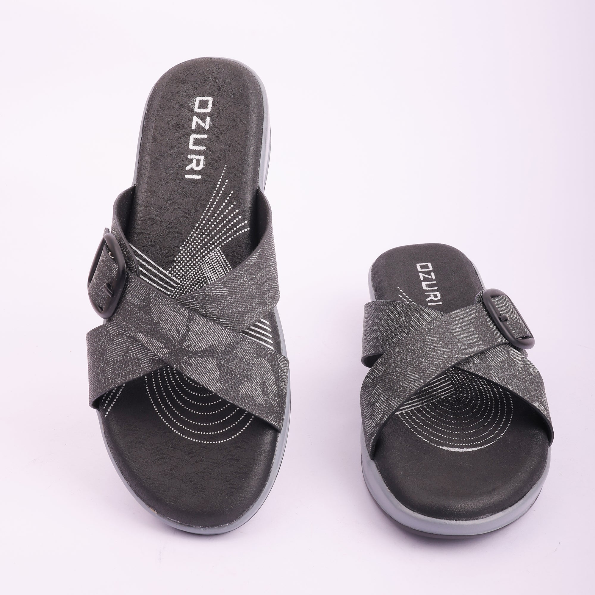 Comfort Fit Cross-Strap Wedge Sliders for Women