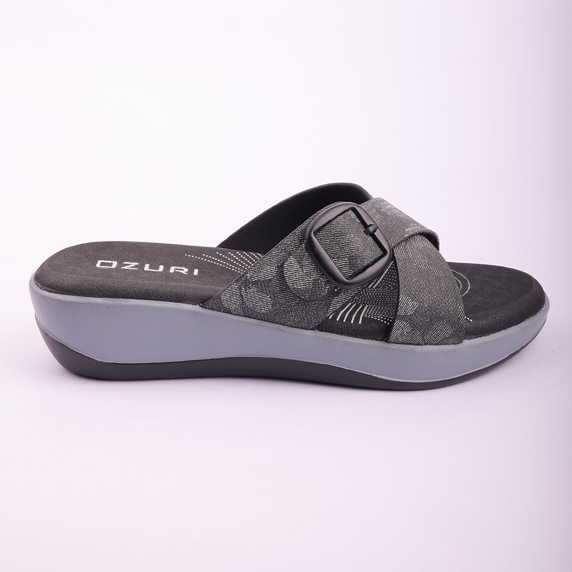Comfort Fit Cross-Strap Wedge Sliders for Women
