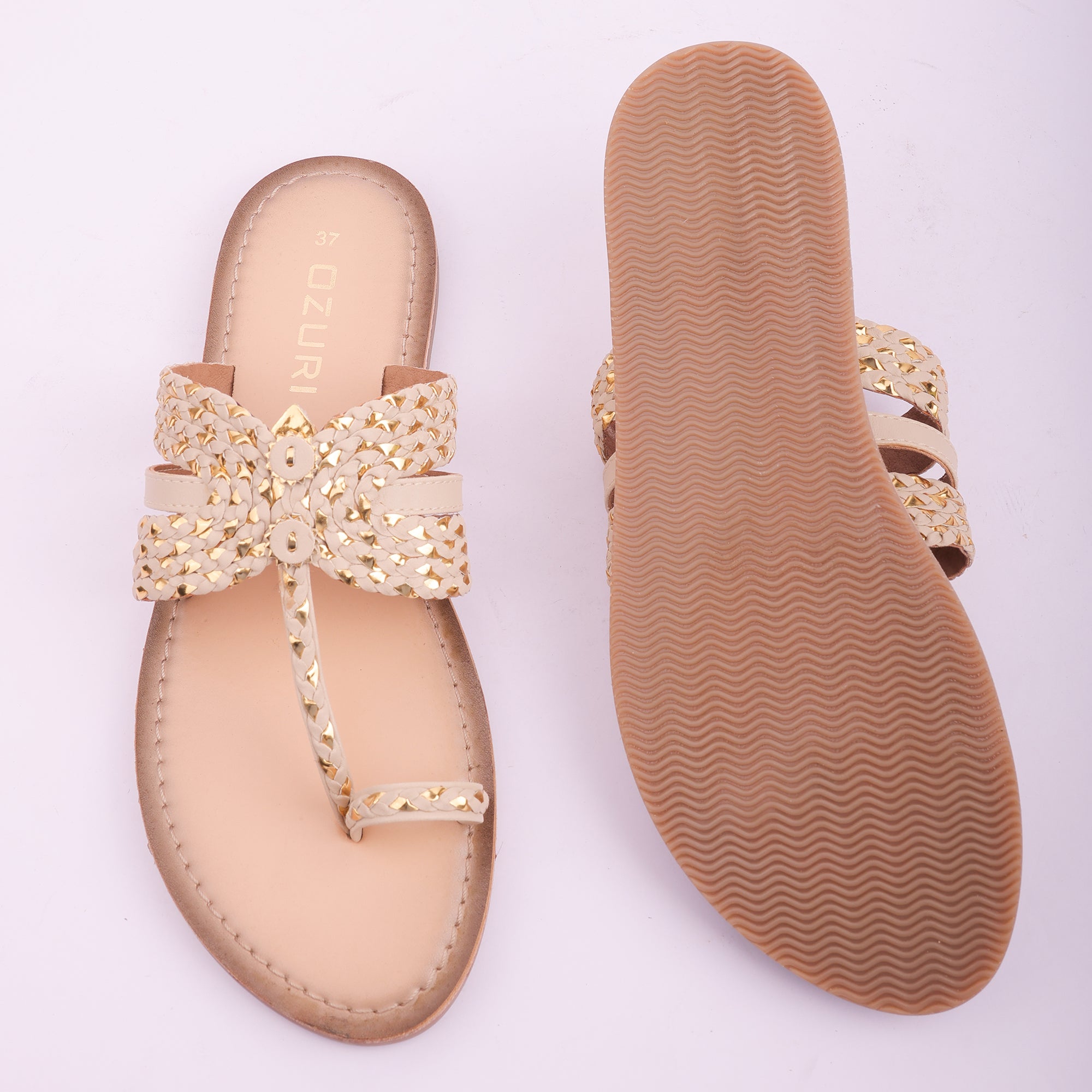 Embellished Handcrafted Toe Ring Flats for Women