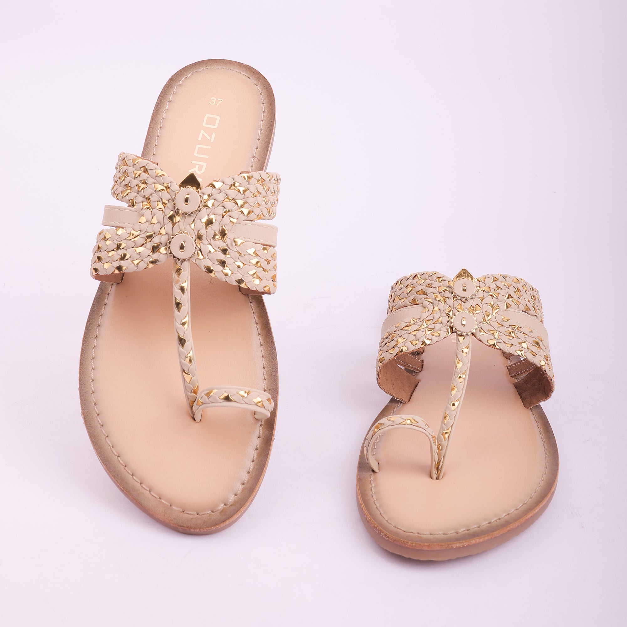 Embellished Handcrafted Toe Ring Flats for Women