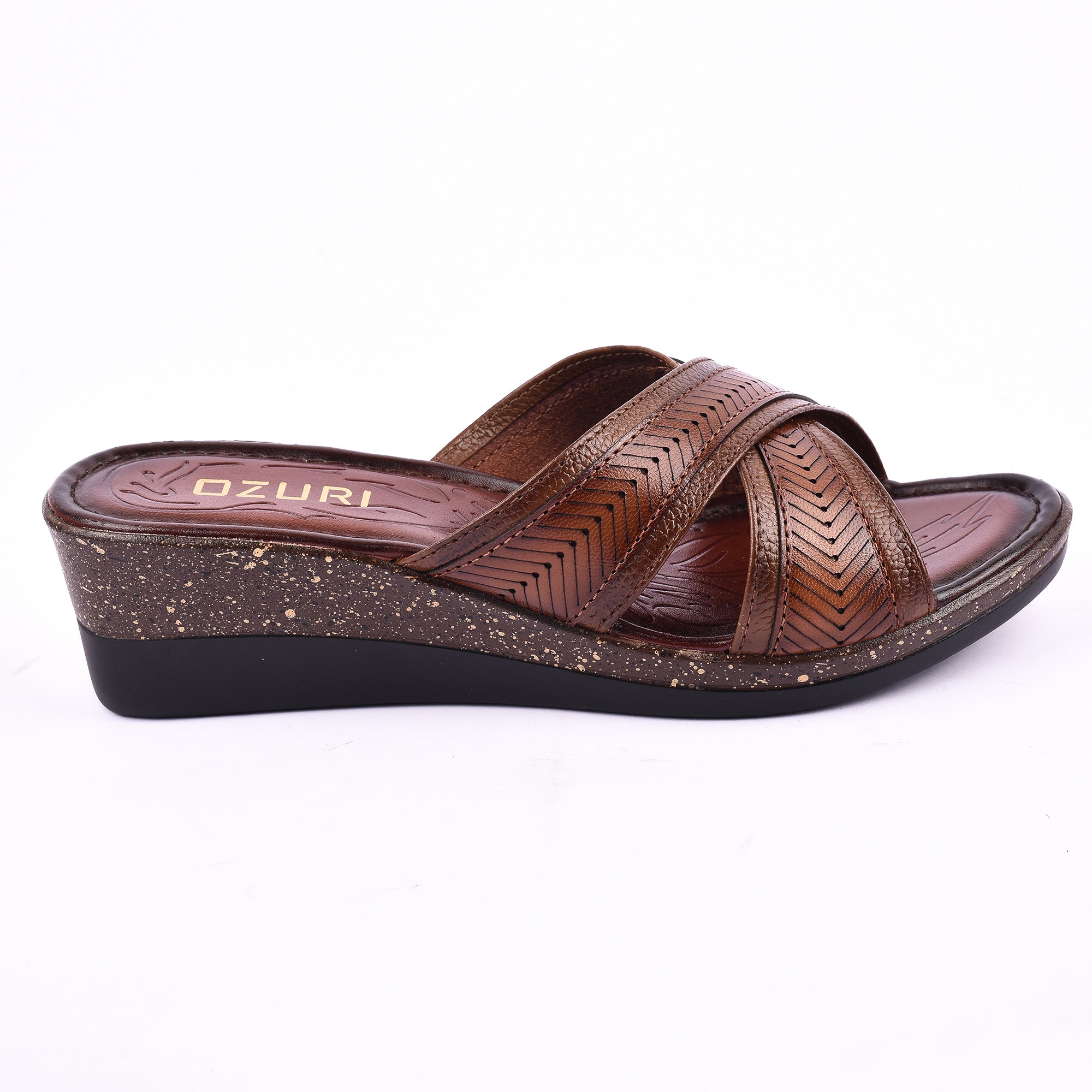 Ozuri Women’s Cross Strap Wedge Slip-On Sandals