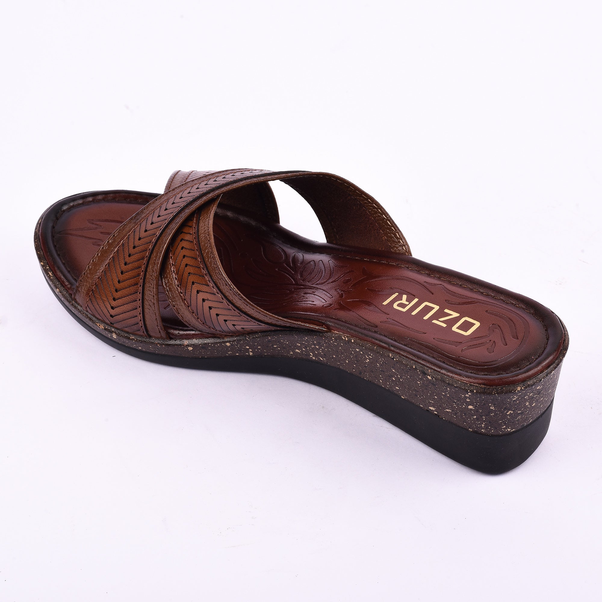 Ozuri Women’s Cross Strap Wedge Slip-On Sandals