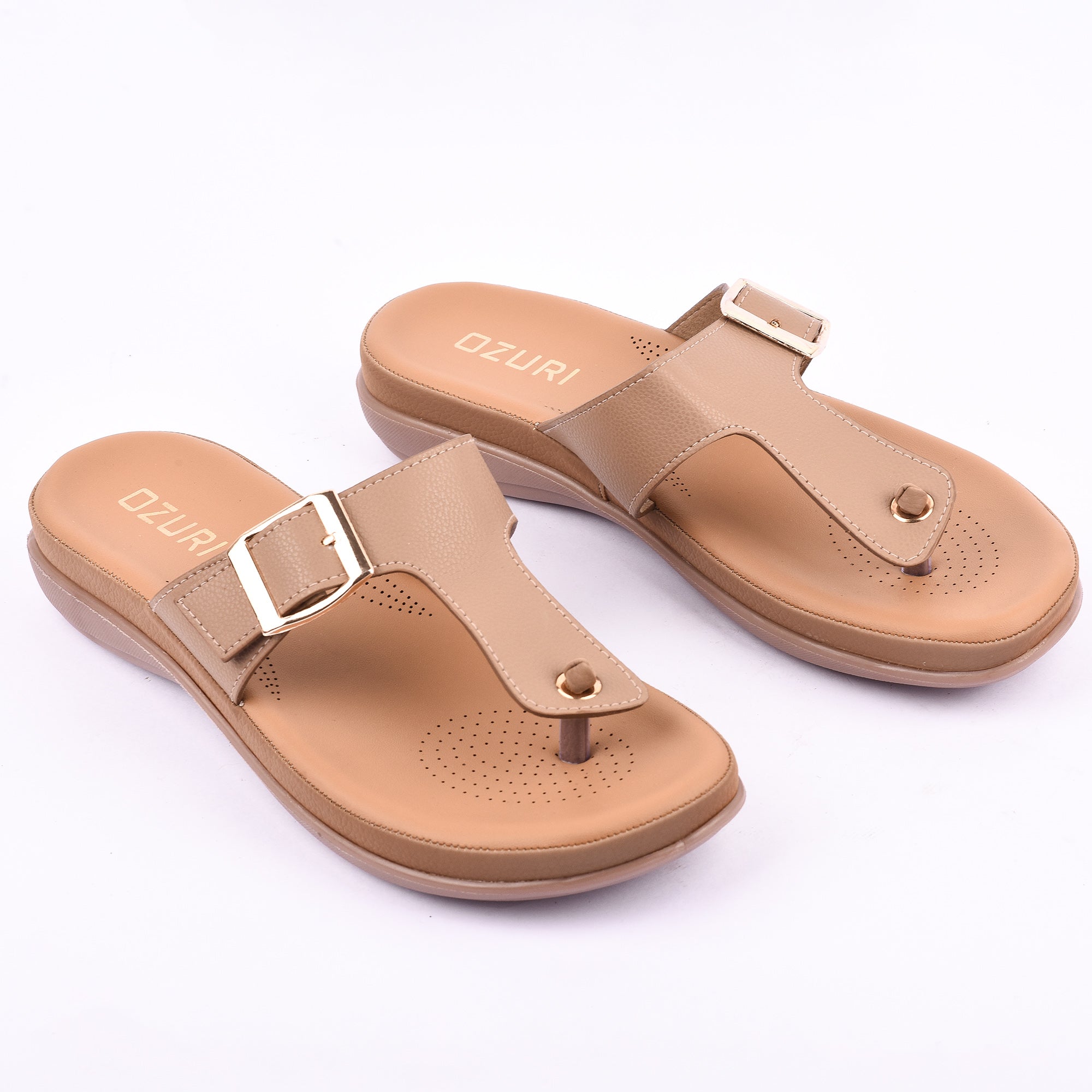 OZURI Women’s Comfort Buckle Flats – Stylish & Cushioned Daily Wear Sandals (10605)