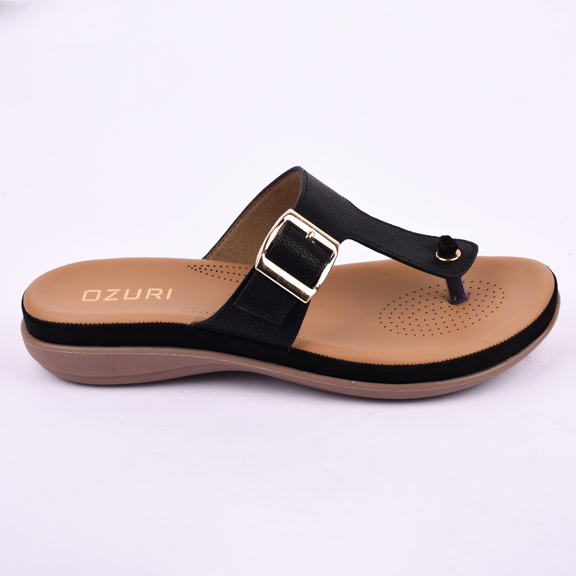 OZURI Women’s Comfort Buckle Flats – Stylish & Cushioned Daily Wear Sandals (10605)