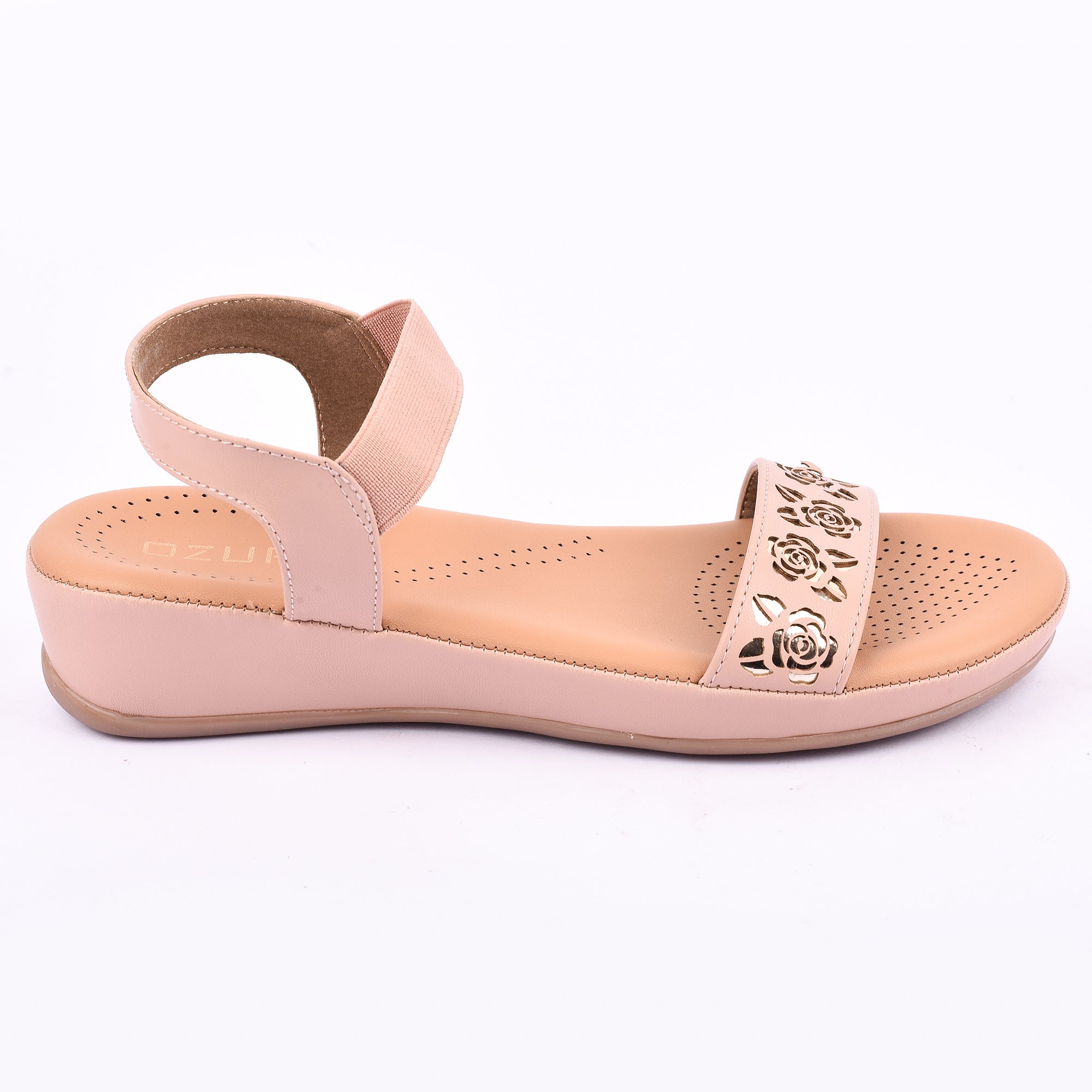 Floral Cutwork Wedge Sandal with Comfort Strap