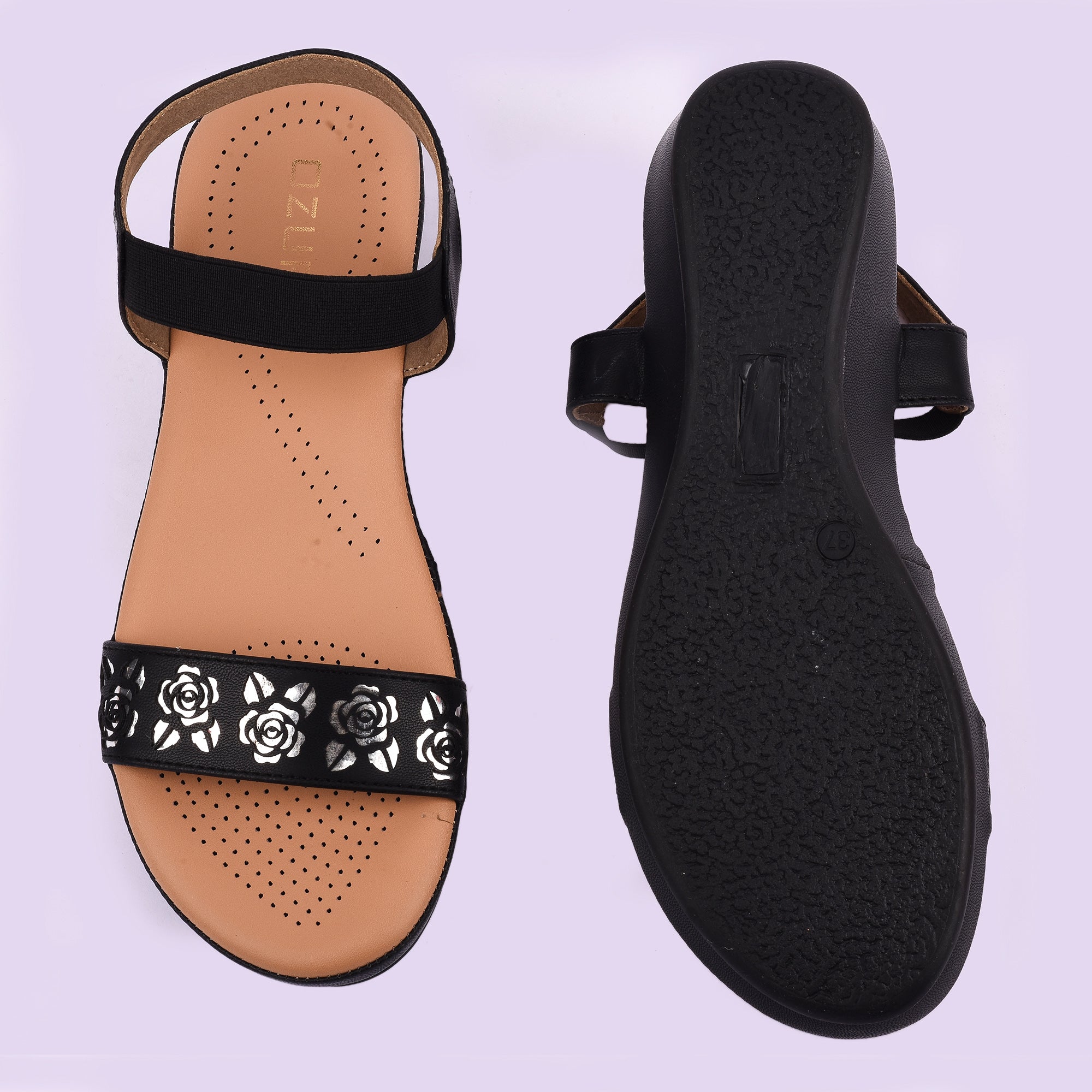 Floral Cutwork Wedge Sandal with Comfort Strap