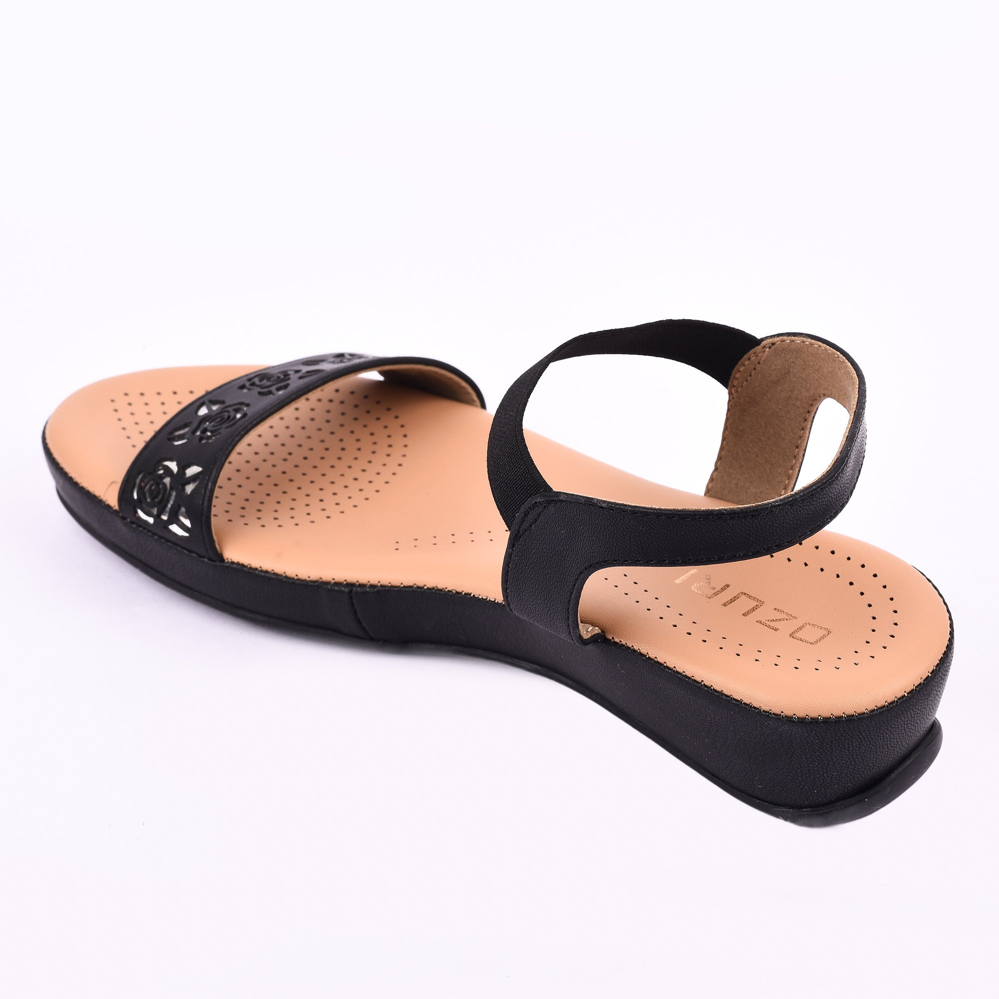 Floral Cutwork Wedge Sandal with Comfort Strap
