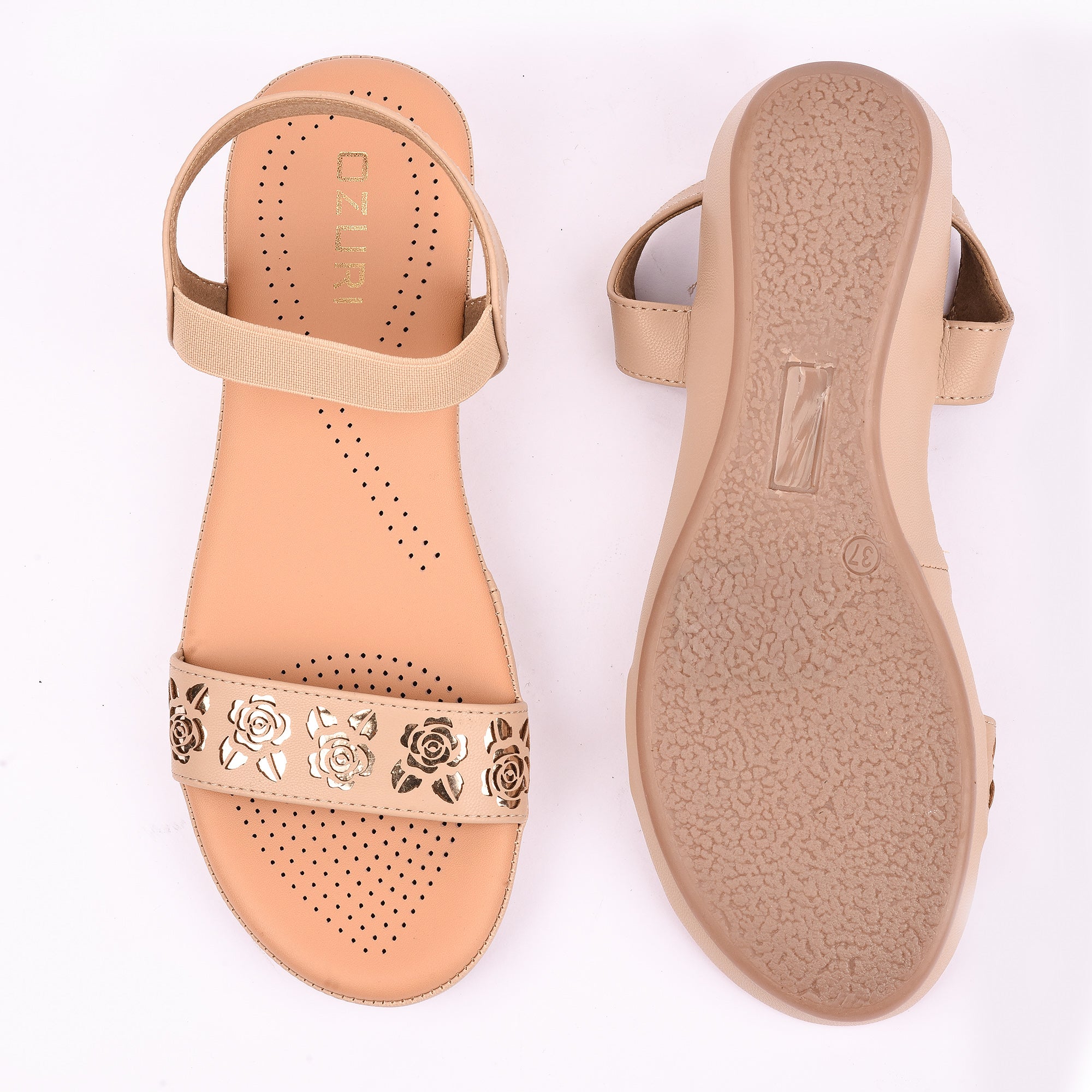 Floral Cutwork Wedge Sandal with Comfort Strap