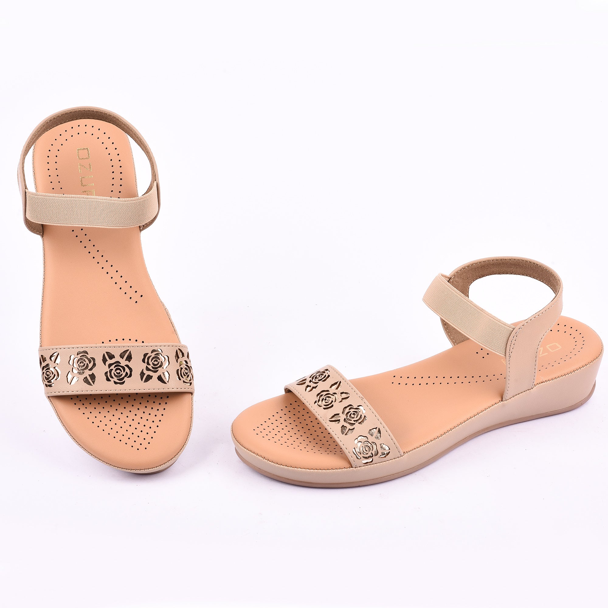 Floral Cutwork Wedge Sandal with Comfort Strap