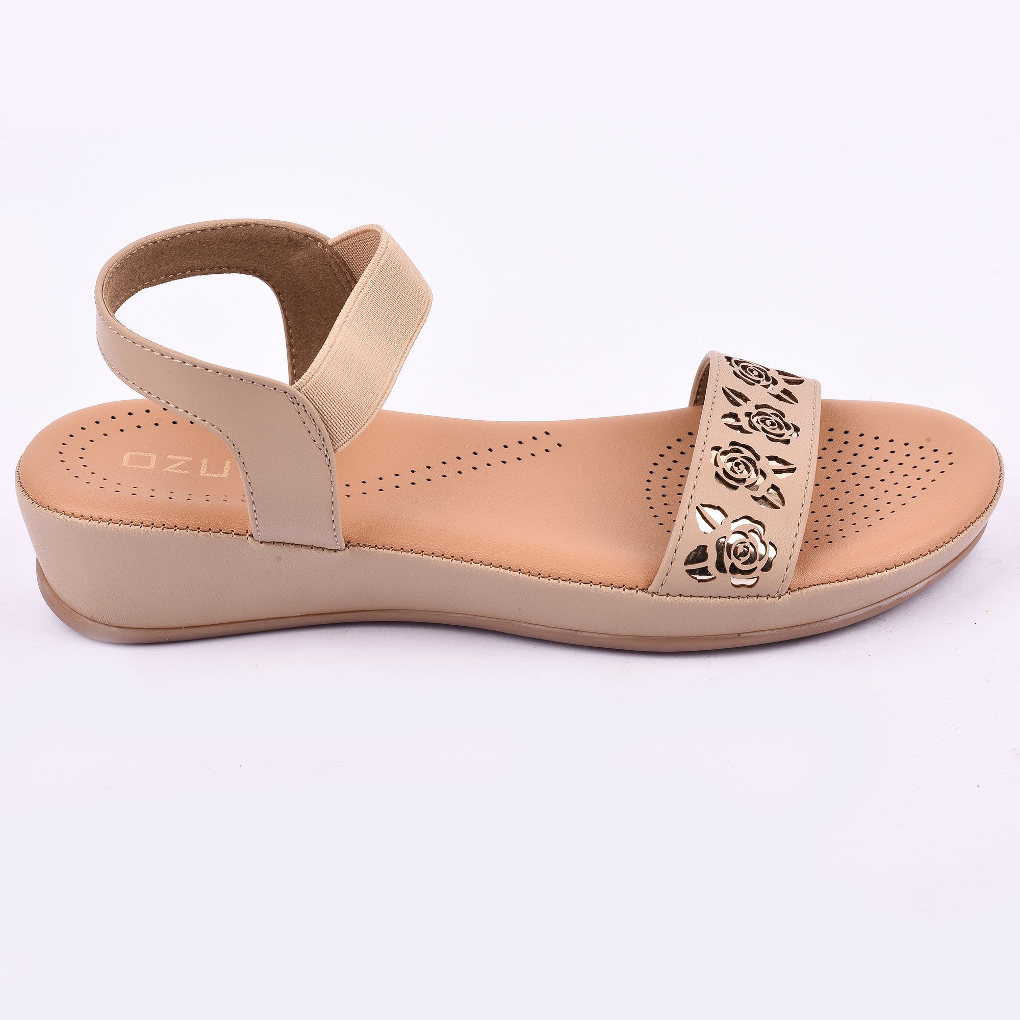 Floral Cutwork Wedge Sandal with Comfort Strap
