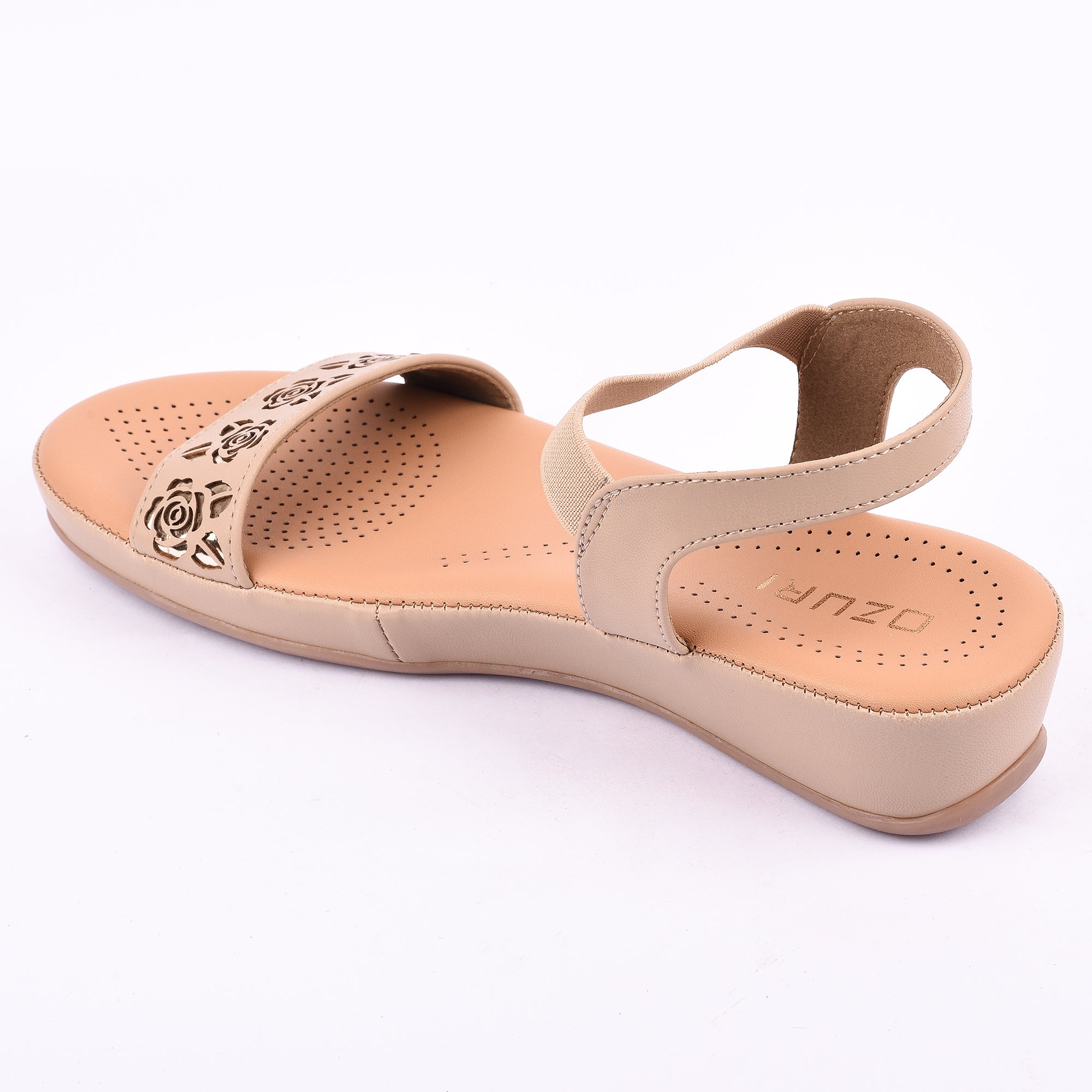 Floral Cutwork Wedge Sandal with Comfort Strap