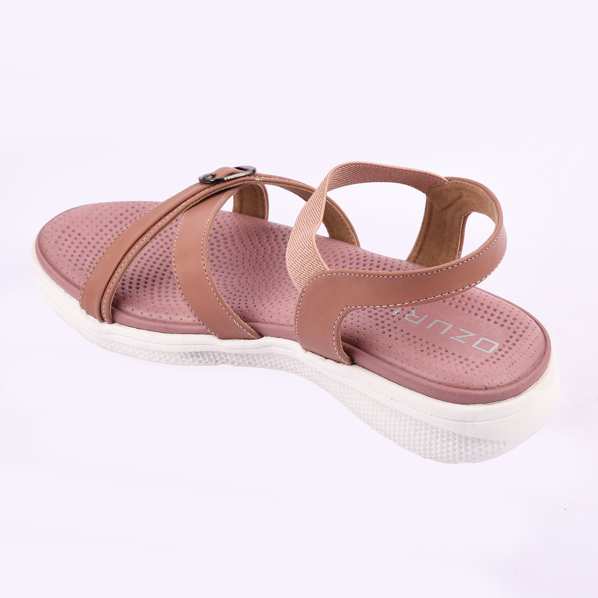 Women’s Casual Comfort Sandals with Elastic Strap and Buckle Detail