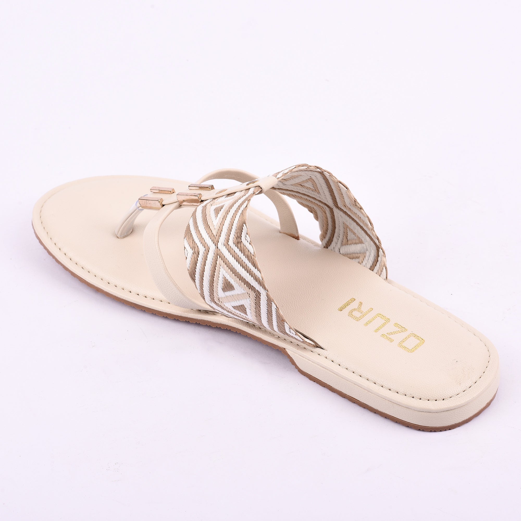 OZURI Women’s Ethnic Embroidered Flats – Stylish & Comfortable Daily Wear Sandals(10603)