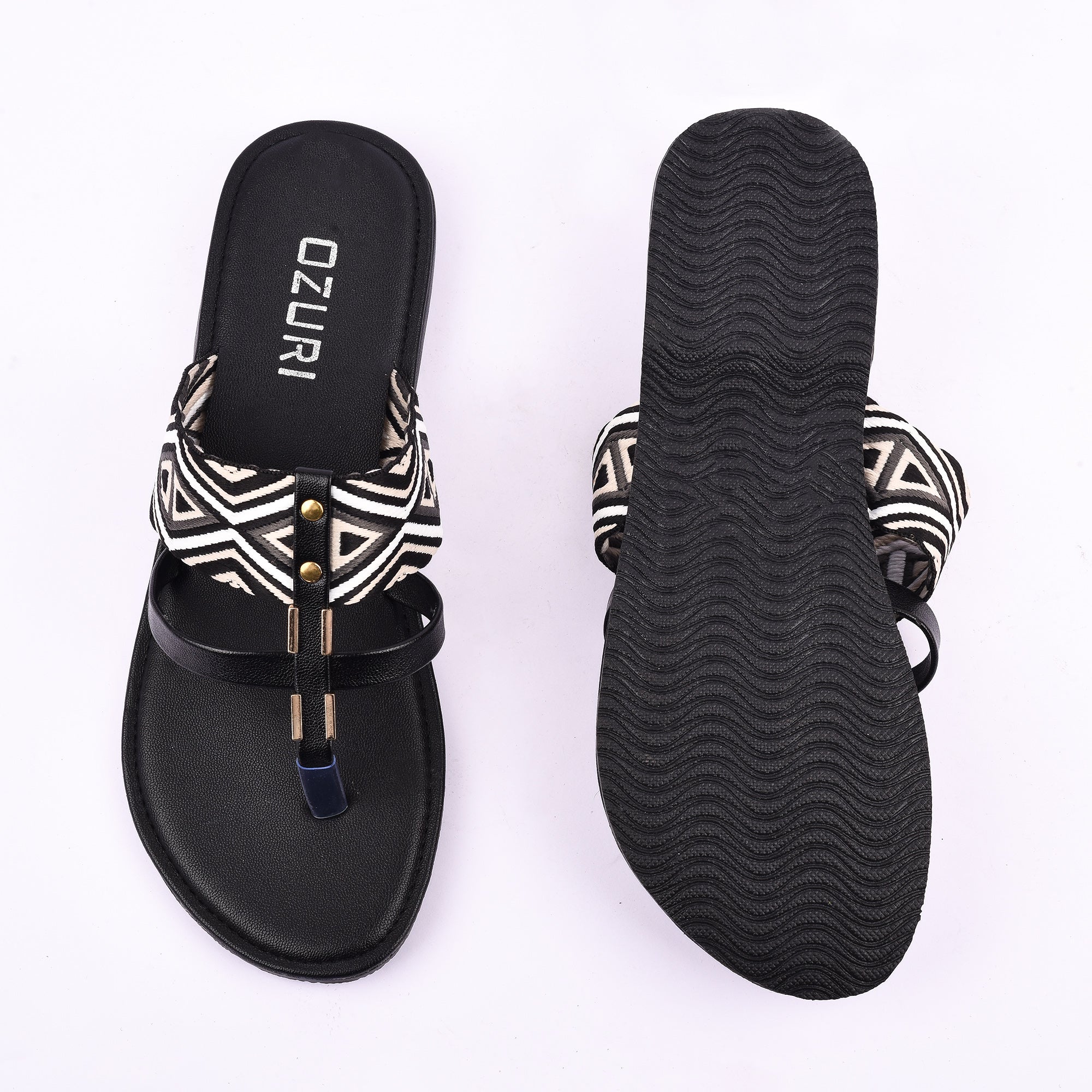 OZURI Women’s Ethnic Embroidered Flats – Stylish & Comfortable Daily Wear Sandals(10603)