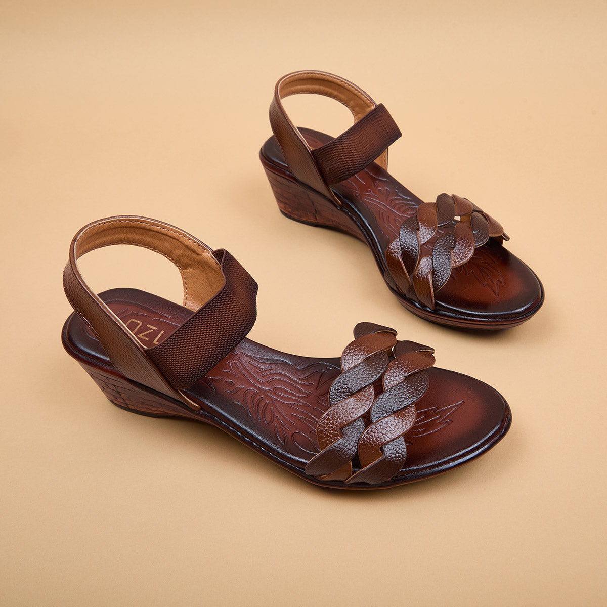 Lena Braided Leather Wedges