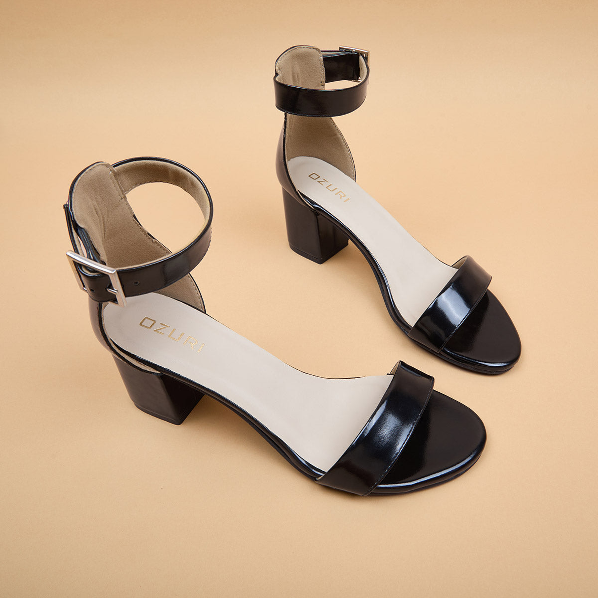 Mia Solid Ankle Strap Heels