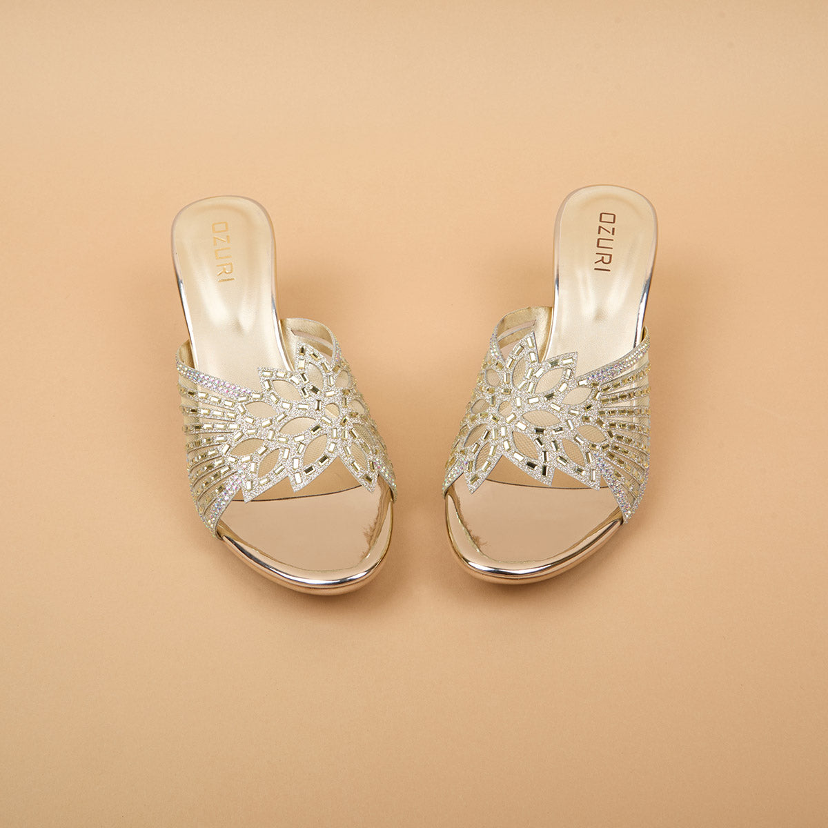 Shifa Embellished Slip On Heels