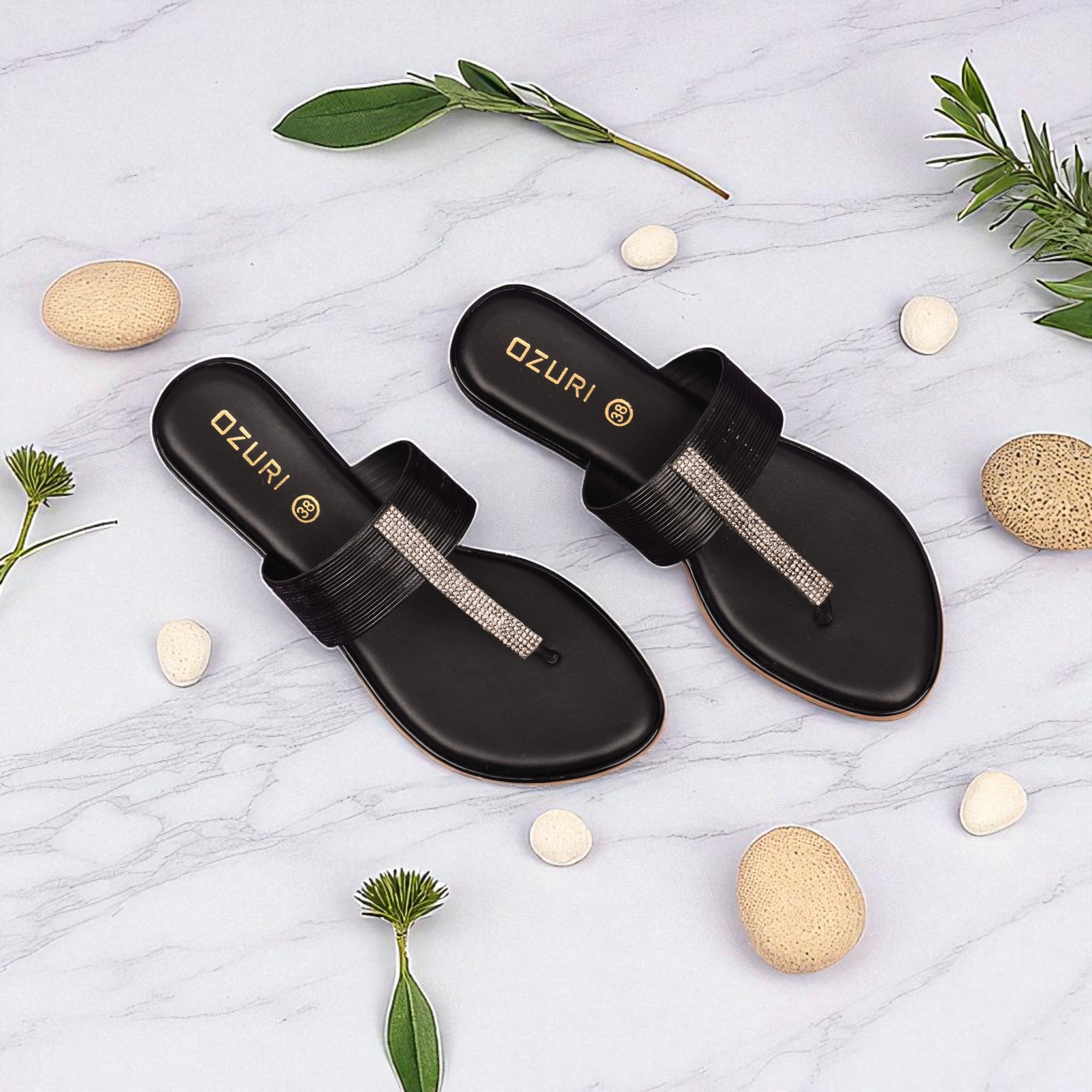 Elegant Slip-On Toe Ring Sandals with Textured Strap